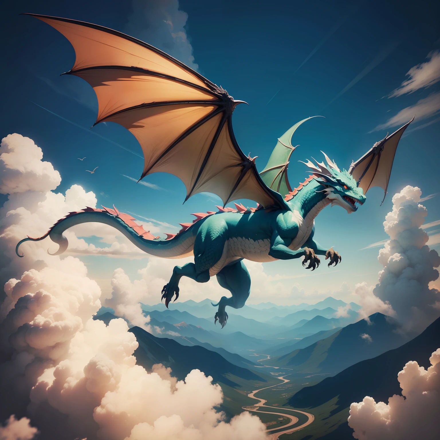 A dragon flying in the sky