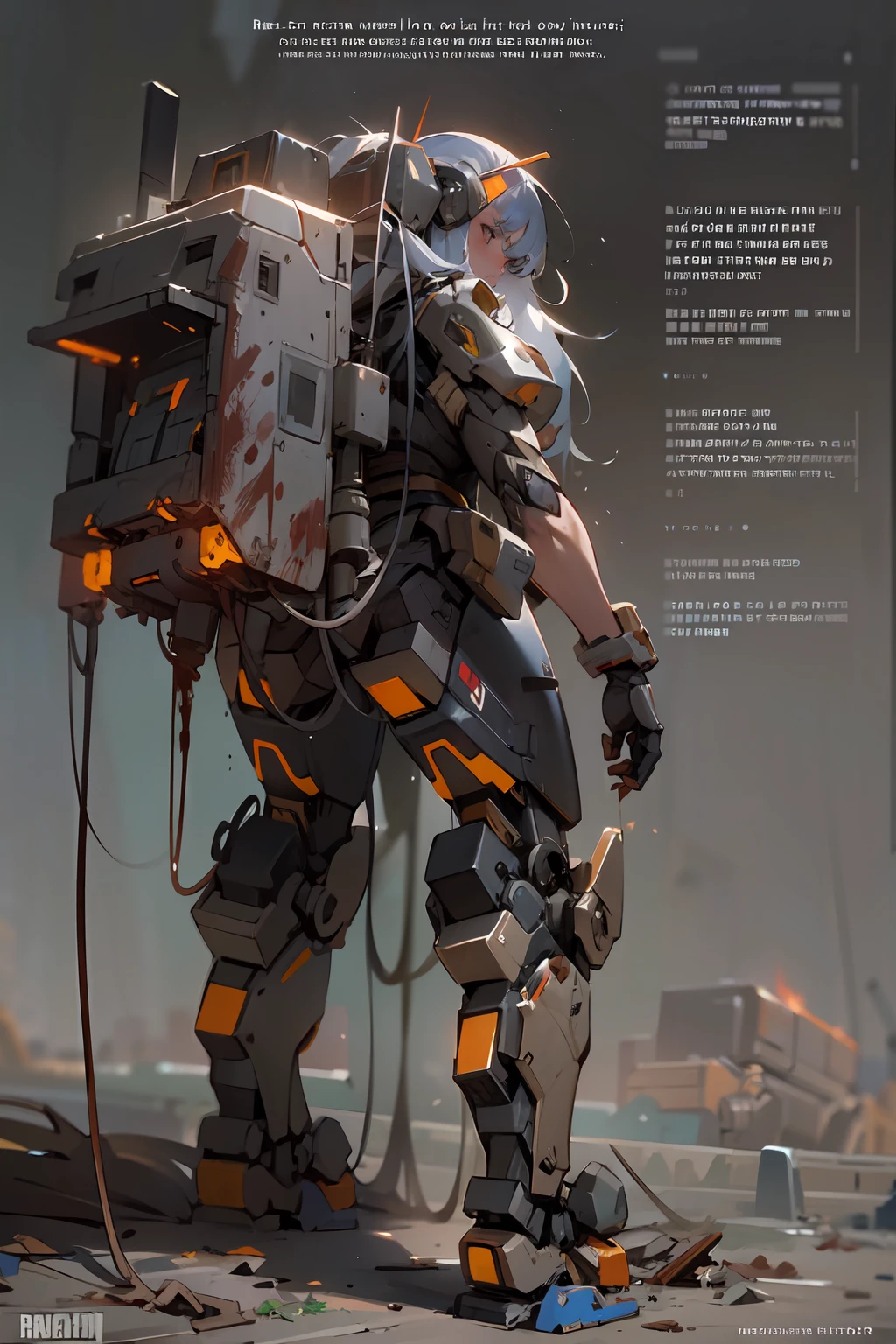 Look down from the top of your head，（Digital artwork：1.3）（a sketch：1.1）Octane renders a wasteland，weed，Dilapidated houses，gravel path，Sunset，dark red color，（（A girl in a combat suit stood on a broken mech with only her upper body left）），（blood stains at the corners of the mouth），（Messy long hair flying），（The cockpit opens），（（One arm of the mech was broken）），（Mars splashes），（（Broken upper body mech）），（Exposed wires），（（Mecha is depicted finely）），（（（super-fine））），shot at 8k resolution，petrol liquid，Firelight，blasts，splashart，Lithography in intricate details，（Light particles：1.2），（game concept：1.3），（depth of fields:1.3),Global illumination,detail-rich,Trends on ArtStation，Epic shooting，Cinematic lighting