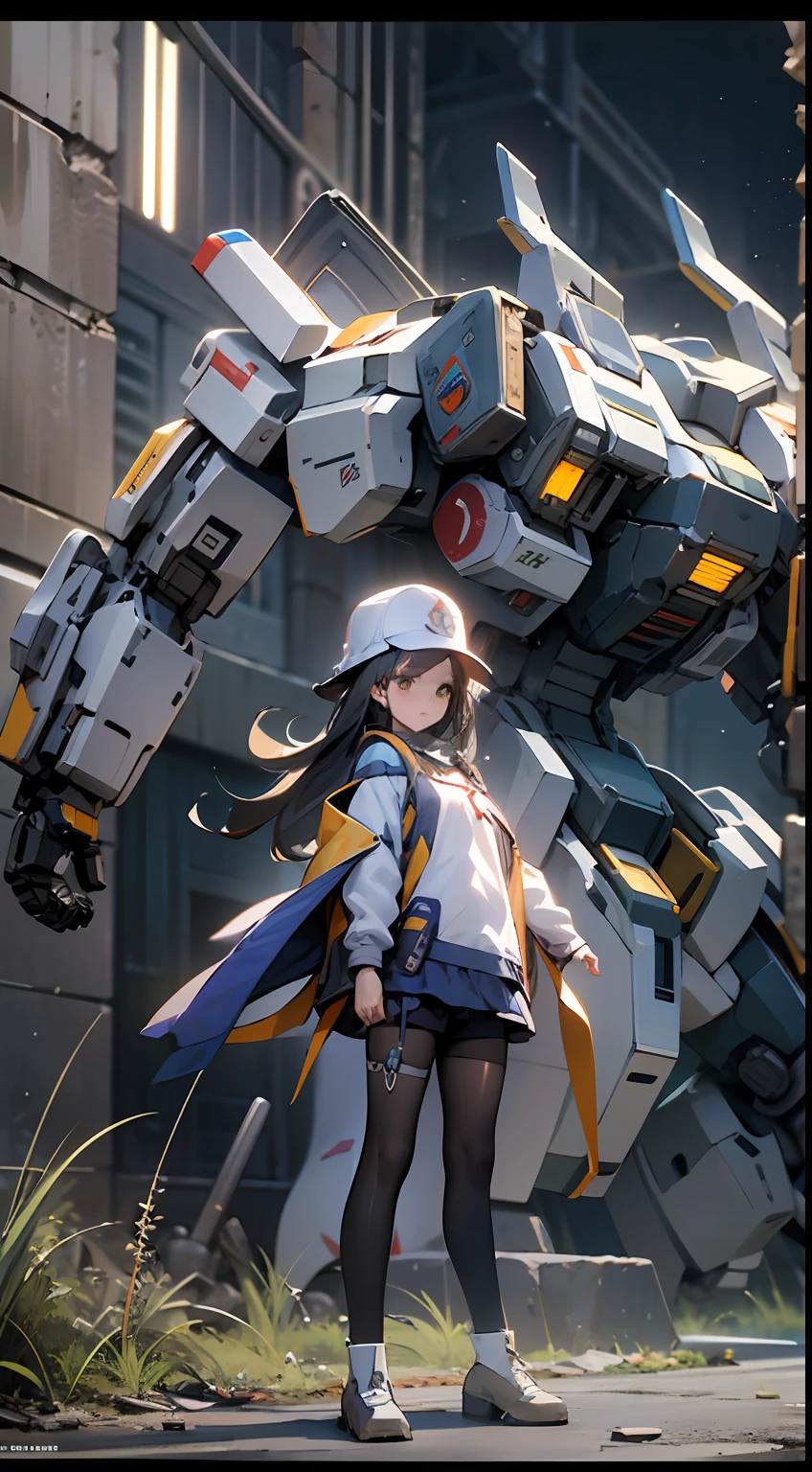 ((Best quality)), ((masterpiece)), (highly detailed:1.3), 3D,Shitu-mecha, beautiful cyberpunk women with her mecha in the ruins of city from a forgoten war, ancient technology,HDR (High Dynamic Range),Ray Tracing,NVIDIA RTX,Super-Resolution,Unreal 5,Subsurface scattering,PBR Texturing,Post-processing,Anisotropic Filtering,Depth-of-field,Maximum clarity and sharpness,Multi-layered textures,Albedo and Specular maps,Surface shading,Accurate simulation of light-material interaction,Perfect proportions,Octane Render,Two-tone lighting,Low ISO,White balance,Rule of thirds,Wide aperature,8K RAW,Efficient Sub-Pixel,sub-pixel convolution,luminescent particles,light scattering,Tyndall effect