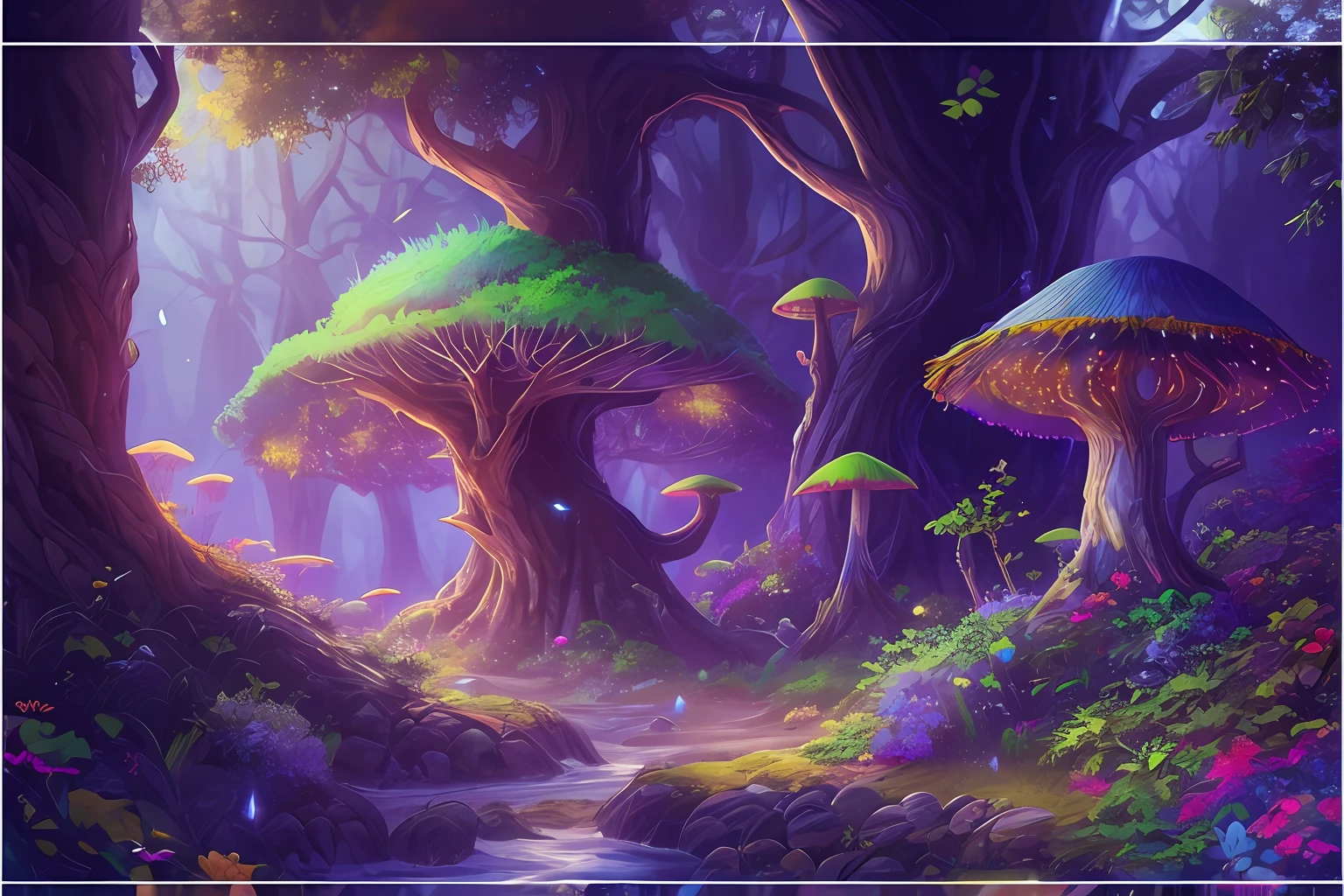masterpiece, best quality, high quality,extremely detailed CG unity 8k wallpaper, An enchanting and dreamy scene of a fantasy forest, with towering trees, glowing mushrooms, and hidden fairy glens, creating a sense of mystique and enchantment, artstation, digital illustration, intricate, trending, pastel colors, oil paiting, award winning photography, Bokeh, Depth of Field, HDR, bloom, Chromatic Aberration ,Photorealistic,extremely detailed, trending on artstation, trending on CGsociety, Intricate, High Detail, dramatic, art by midjourney