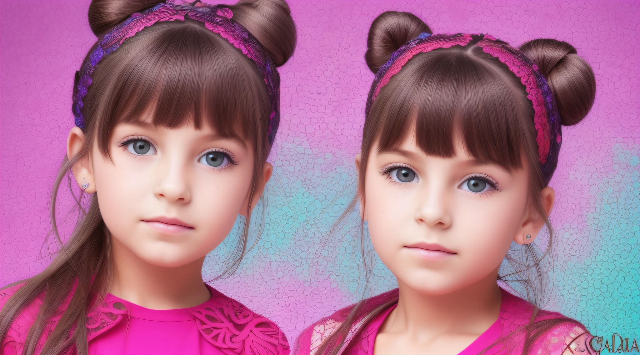 girl CHILD , Loira russa bun in hair , gelado, diversas cores.