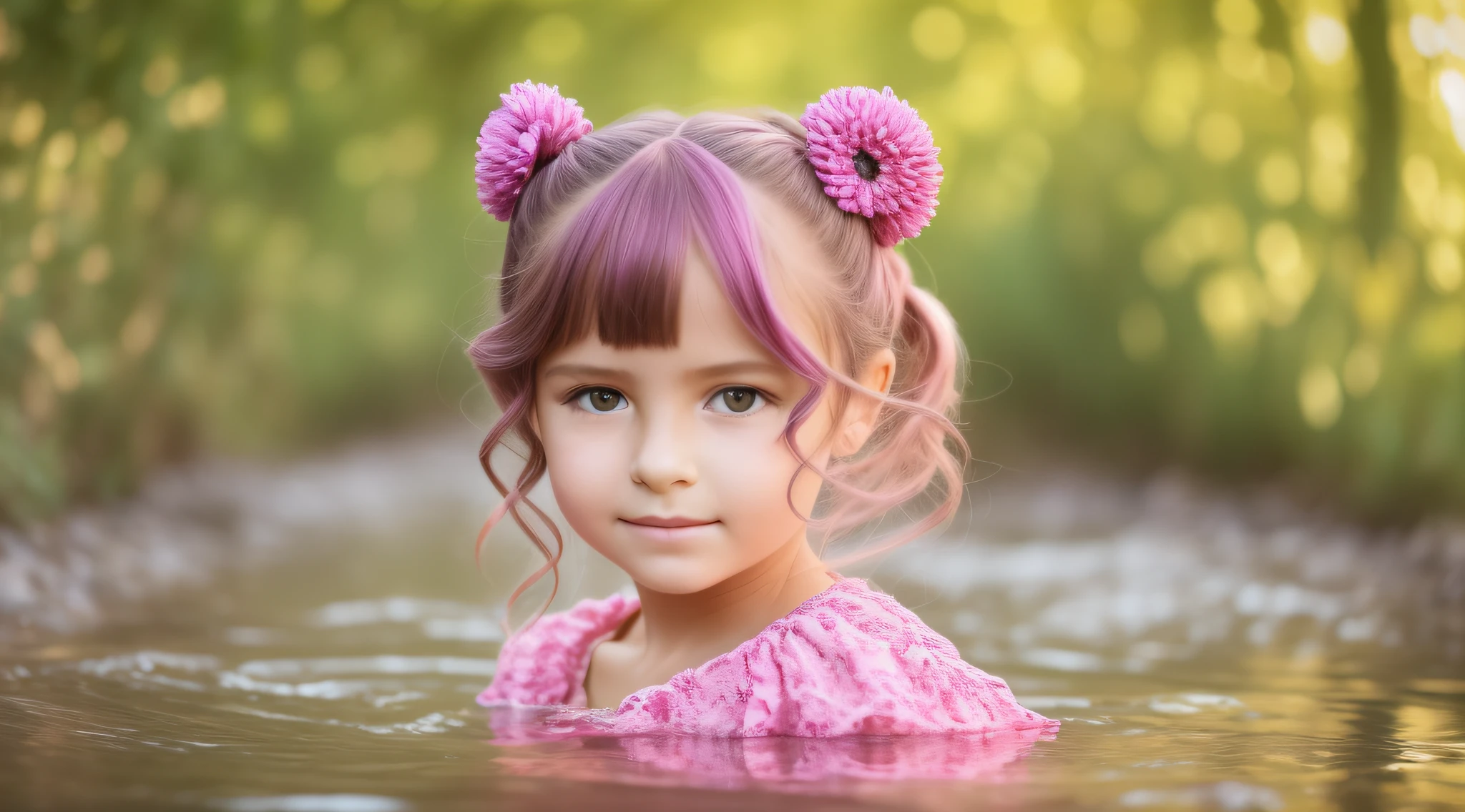 girl CHILD , Loira russa bun in hair , gelado, diversas cores.