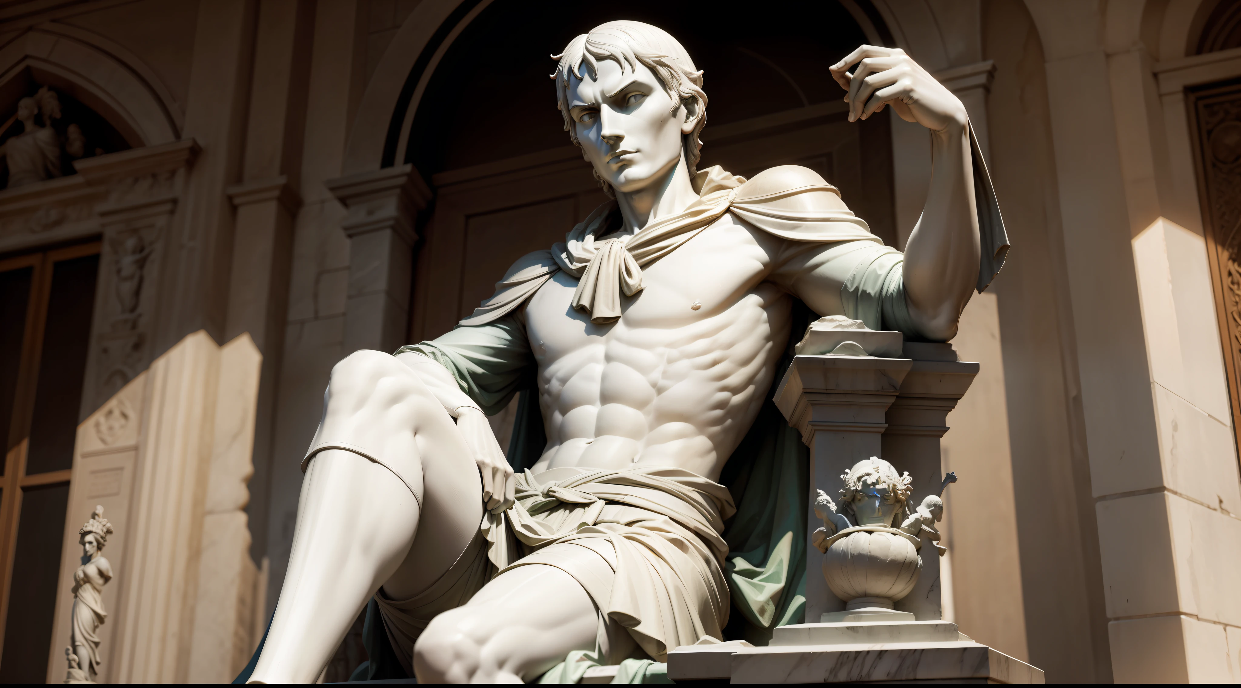 Statue of the great philosopher Niccolò Machiavelli, pensativo e imponente