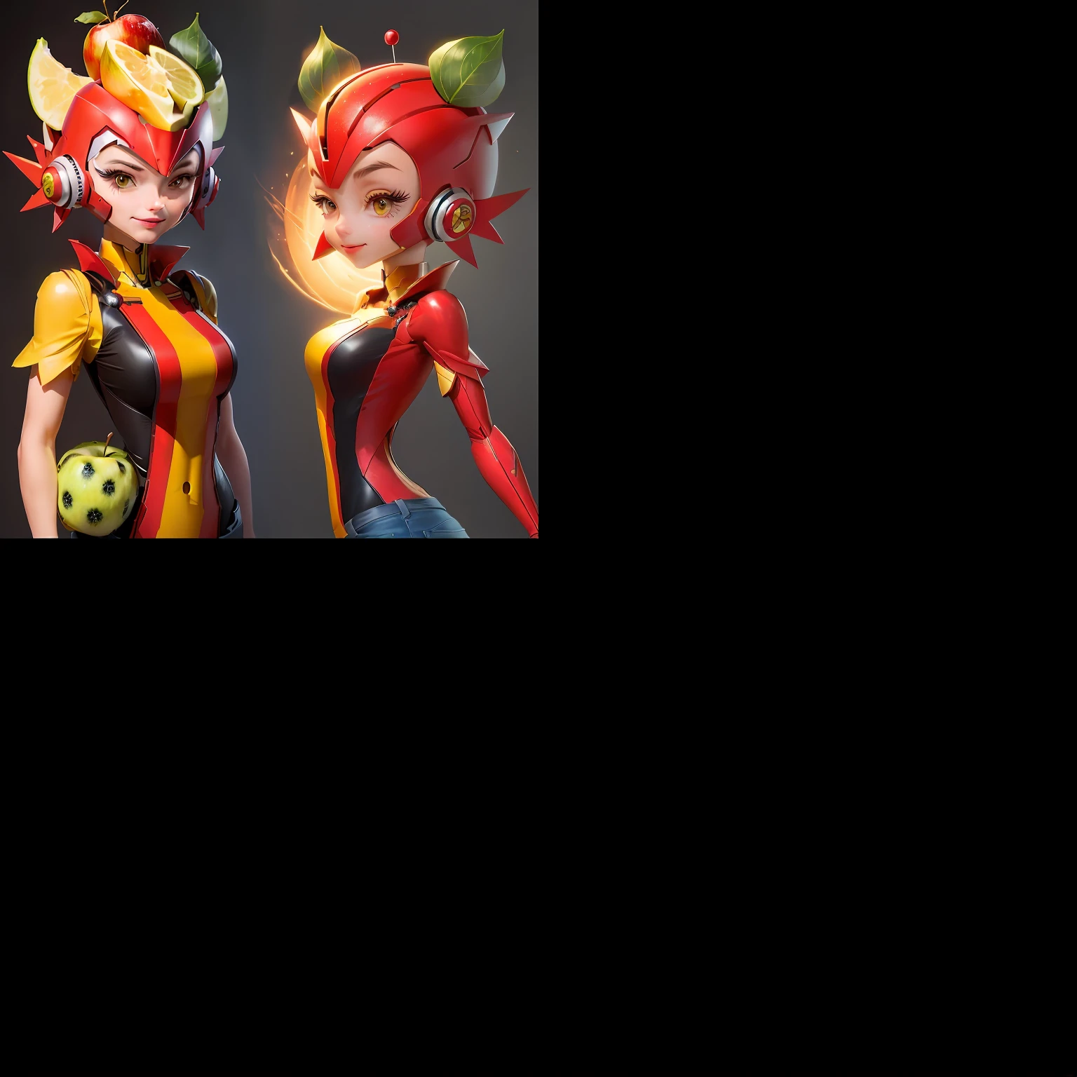 Ironman eating apple
