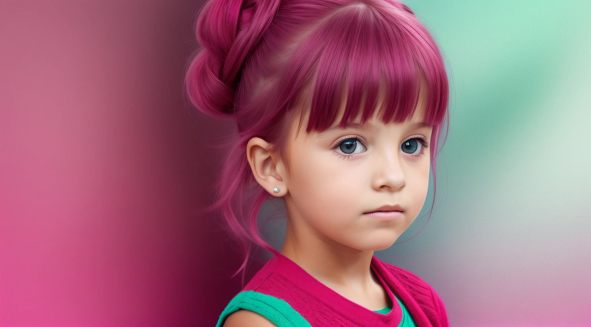 girl CHILD , Loira russa bun in hair , gelado, diversas cores.