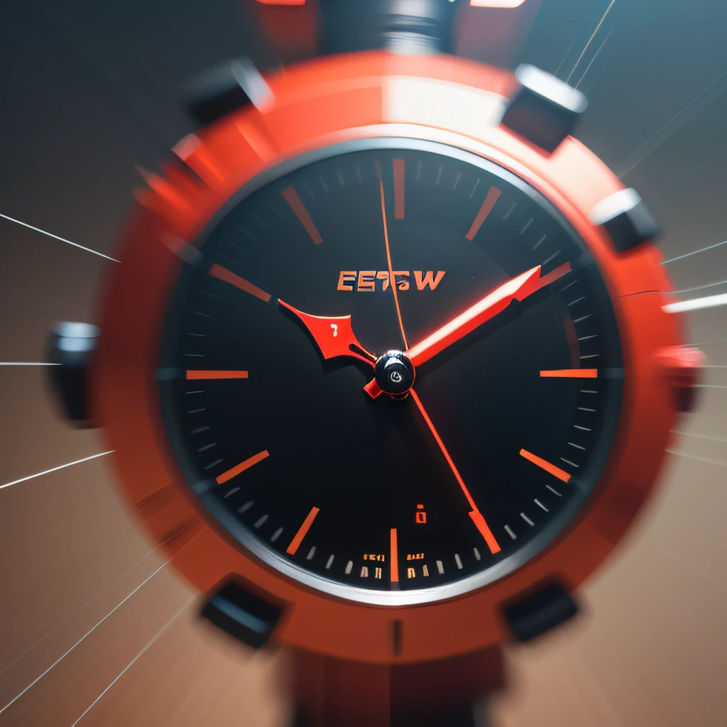 Close-up of clock with red arrow, precise walking cycle, Functional, heart rate, manual, power, easy, Combat stance energy, workout, complete body view, Gear, Dim, balance, balancing, promotional, walk cycle, with accurate features, teaser, Sweat, screen cap, steps 50, Irregular, item, usual color setting