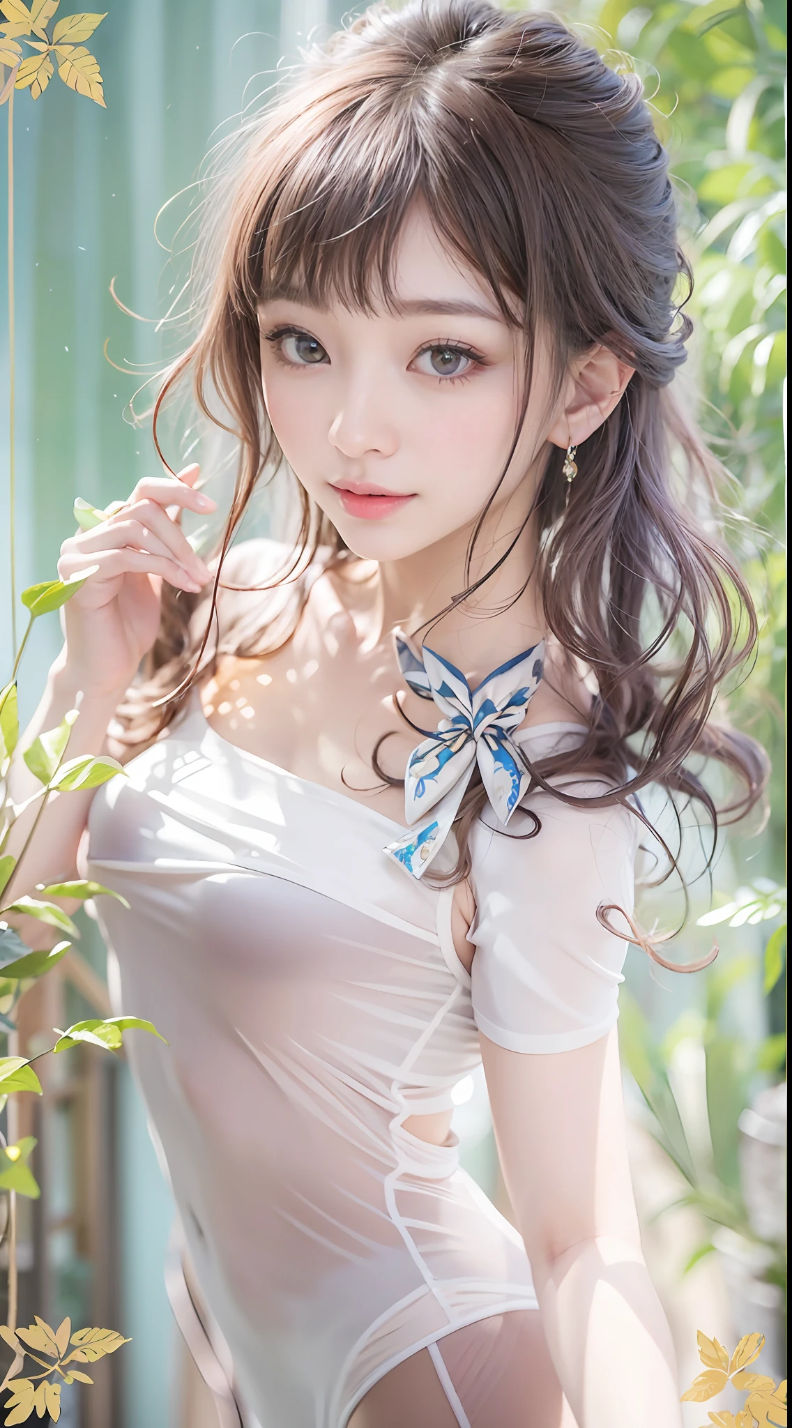 (masterpiece、Ultra-realistic、An ultra-high picture quality、超A high resolution、16k image、ultra hi definition photo、Focus sharpness、)、Adult students、a japanese beauty woman、20yr old、Super beautiful idol face、二重まぶた、Beautiful eyes、Super perfect proportions、Beautiful skin、beutiful breast、Toned waist、thin arm、Thin leg