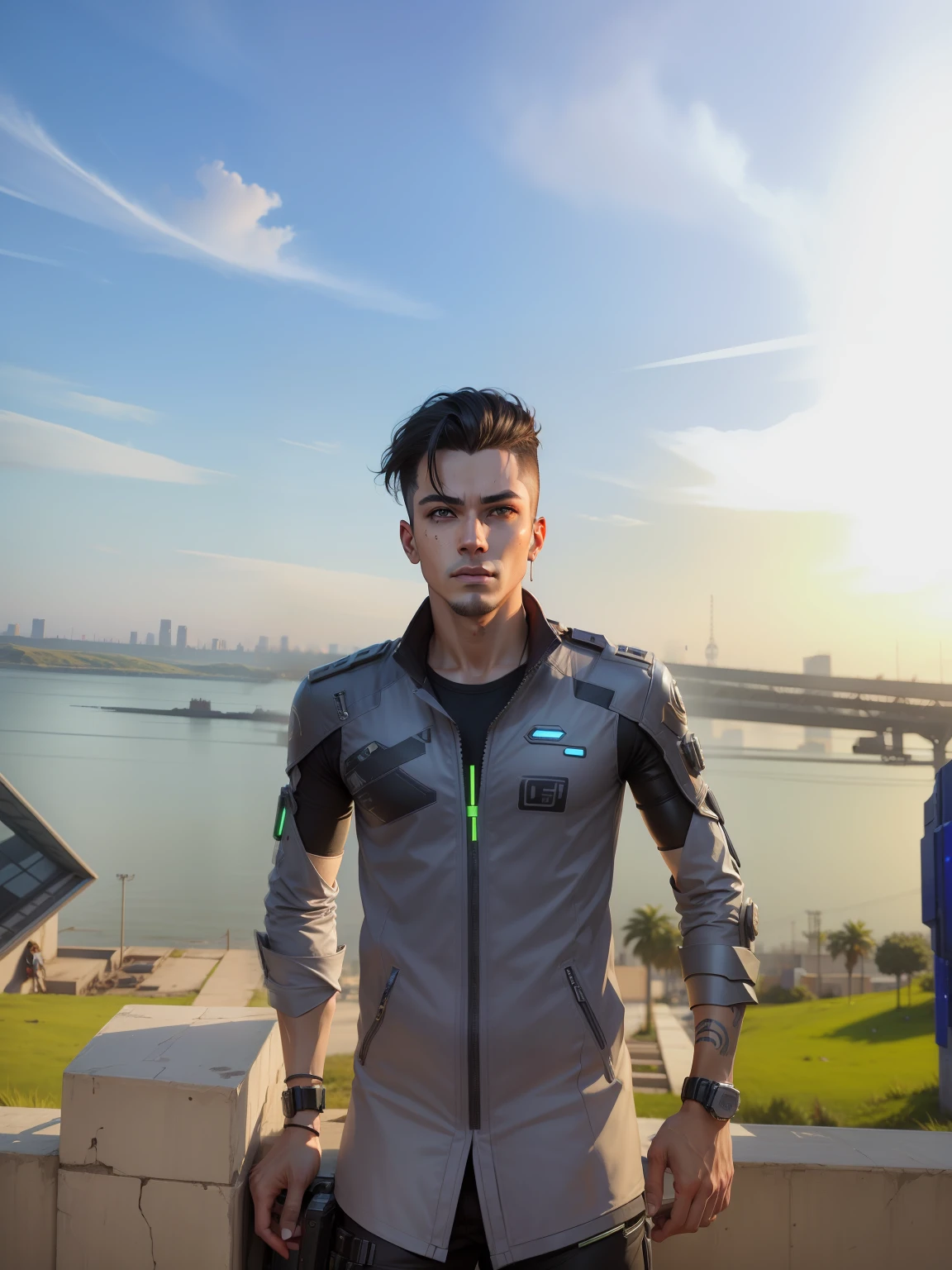 Change background cyberpunk handsome. boy, realistic face, 8k, ultra realistic,