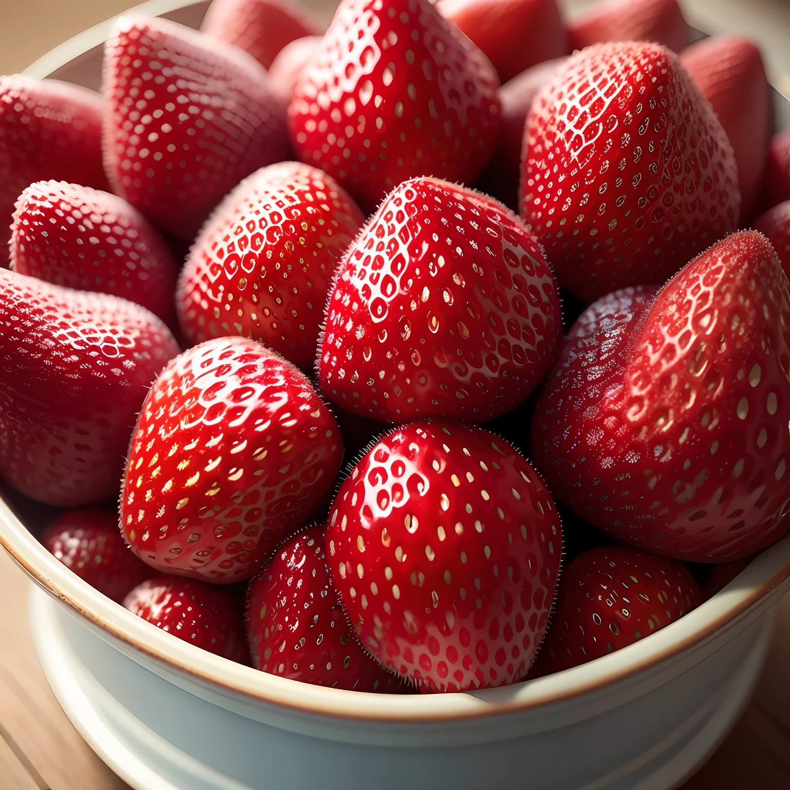 Realistic details of strawberries,Large close-up perspective,clear Meticulous,A ruddy red color。 --auto