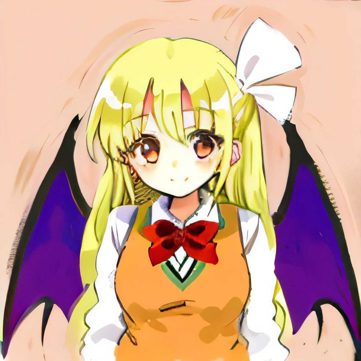 Little Girl, child, 8 years old, Very long hair, Forehead, hair flaps, Blonde hair, blond eyes, vampire girl, Long sleeves, 鎖骨, School uniform, medium large breasts