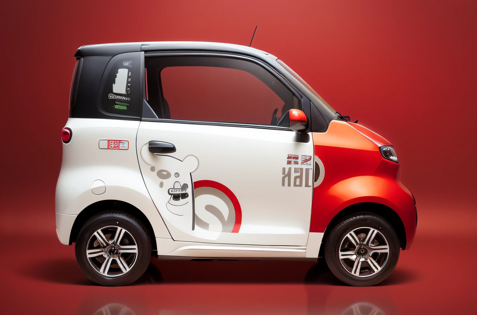 a close up of a small white and red car on a red background, kama russian electrocar, futuristic product car shot, cute future vehicles, white and red color scheme, trending on vehicle design, zen concept, new vehicle, smart, jia, concept car, it has a red and black paint, concept, car concept, sha xi, front perspective
