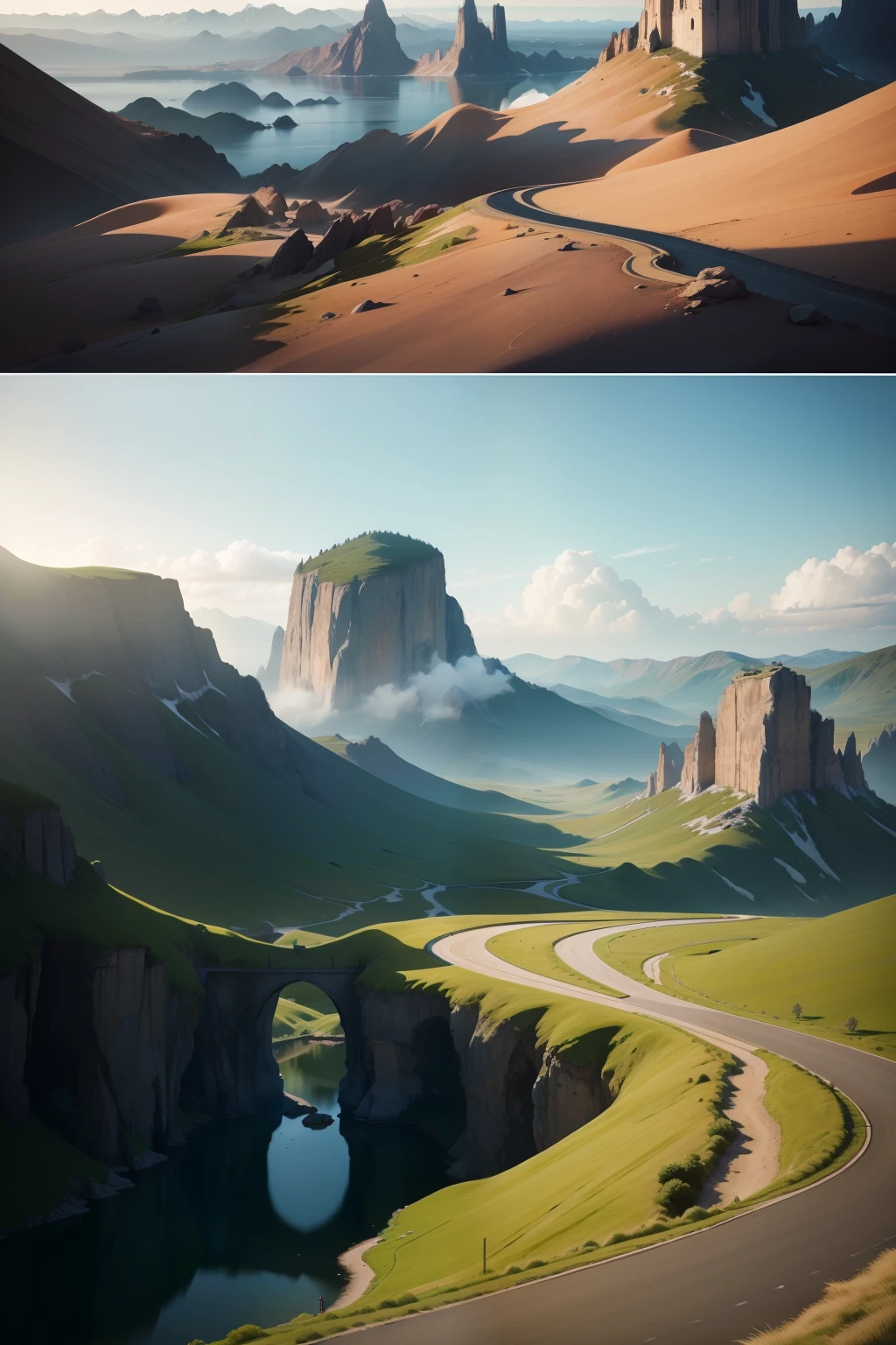 Pictures of landscapes that do not break or stand