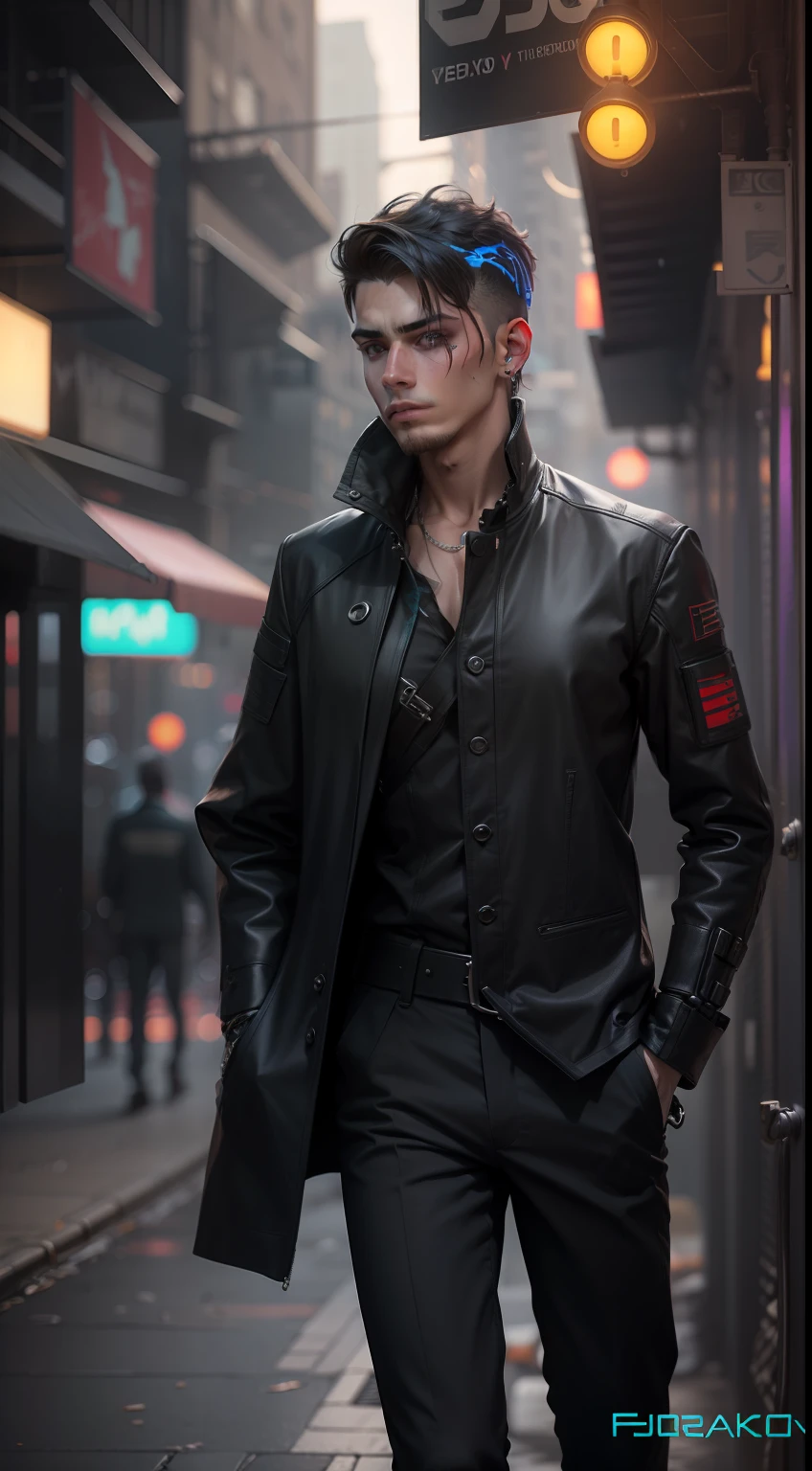Change background cyberpunk handsome boy 8k ultra realistic realistic face