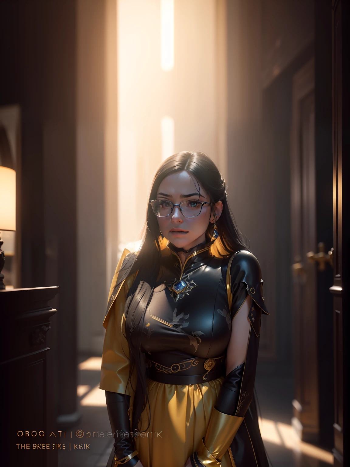 (Extreme Detail CG Unity 8K wallpaper, masterpiece, highest quality), (Exquisite lighting and shadow, highly dramatic picture, Cinematic lens effect), black hair color, from, (excellent detail, excellent lighting, wide angle), (excellent rendering, enough to stand out in its class),same yellow dress, ultra realistic dress