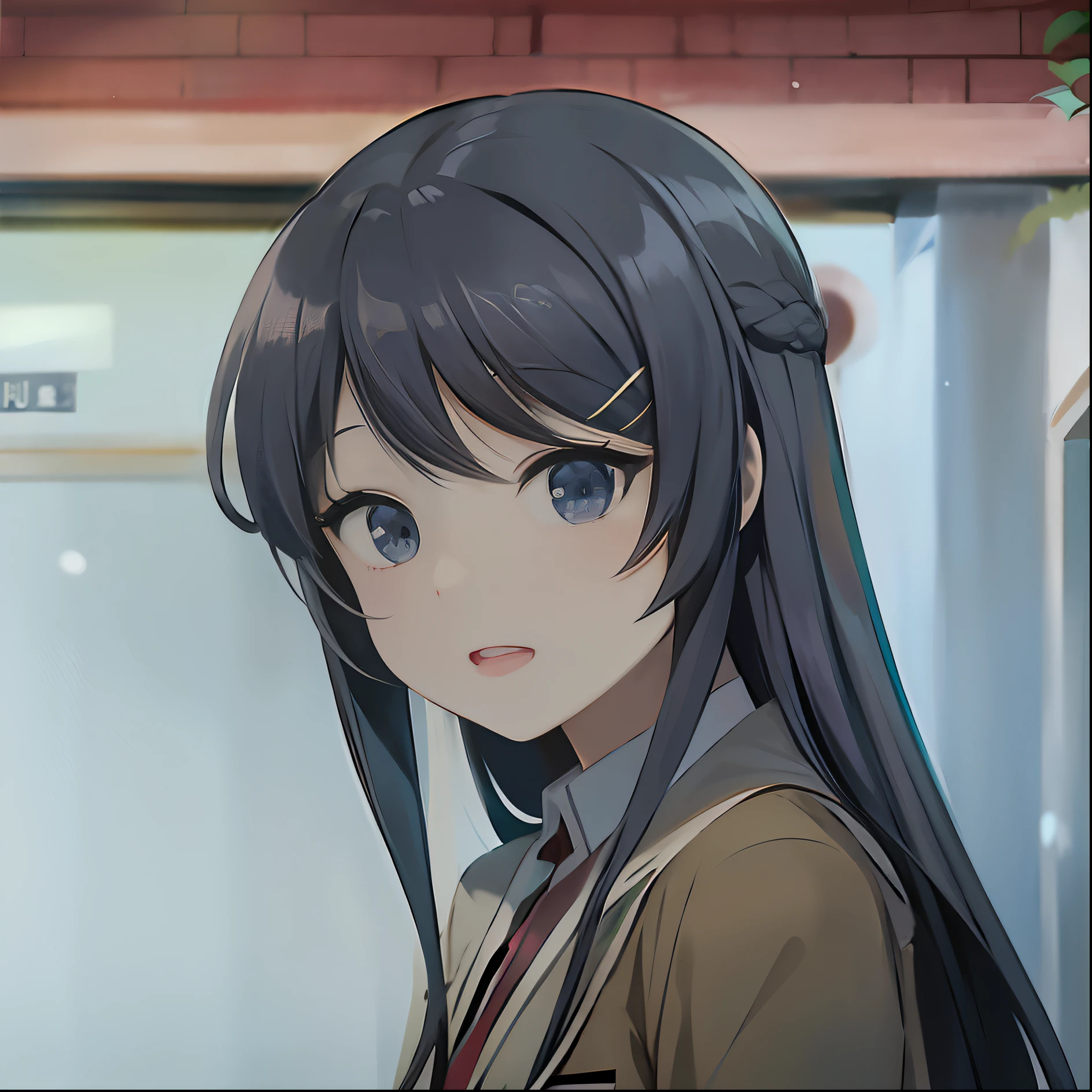 anime girl with long black hair and blue eyes in a school uniform, Beautiful Anime High School Girls, anime moe art style, chiaki nanami from danganronpa, author:Hosomura Kane, anime best girl, female anime character, anime visual of a cute girl, attractive anime girls, anime girl named lucy, Anime girl with long hair, up of young anime girl