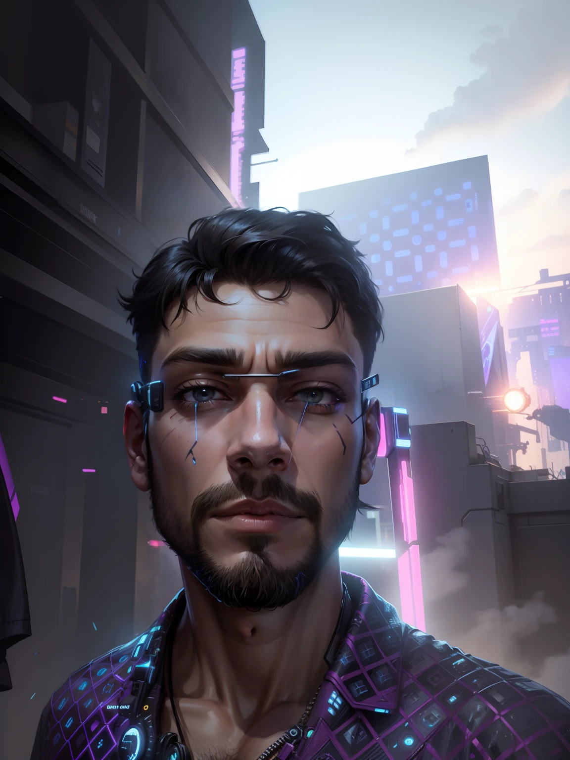 Change background cyberpunk handsome boy.realistic face.8k ultra realistic