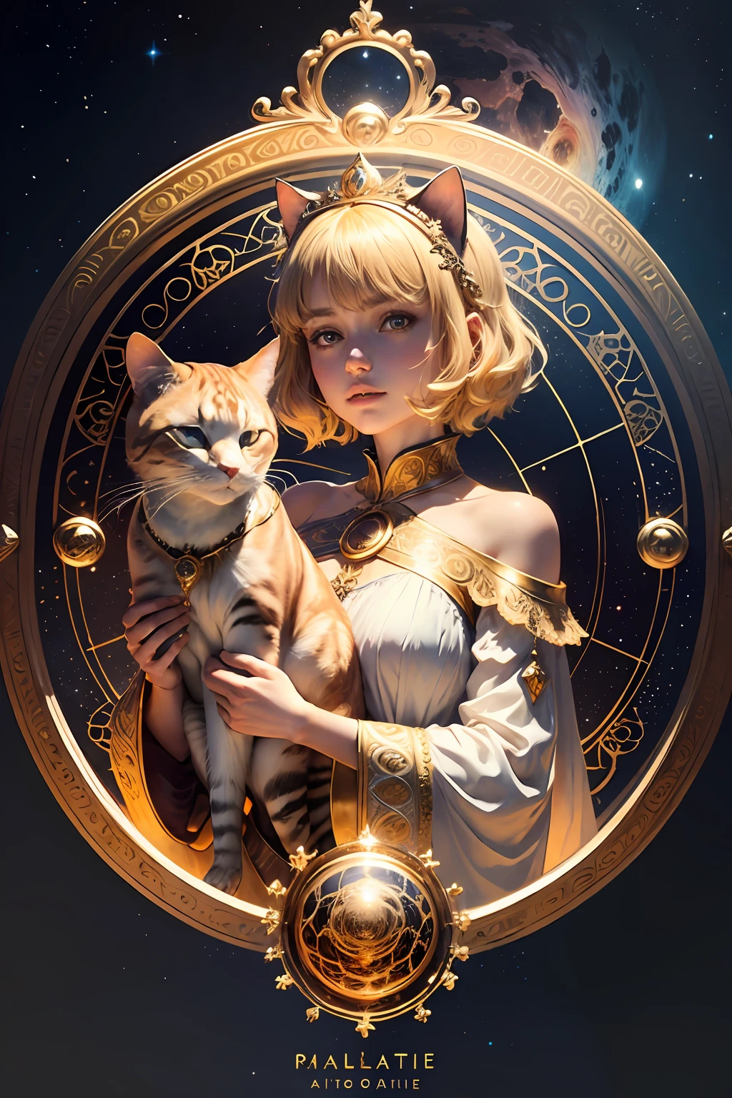 Realistic, (Masterpiece, Top Quality, Best Quality, Official Art, Beautiful and Aesthetic: 1.2), Very Detailed, Fractal Art, Colorful, Most Detailed, Leo, (Abstract Background: 1.5) (1girl: 1.3), (Cat class), yellow hair, bright eyes, earnest, combed back, short hair, , milky way, huge magical gold Leo astrolabe,dream,fantasy, gold trim,beautiful detailed sky,Style and Decoration for Leo, leo goddess,(nsfw:0.8)
delicate refective and high glass guardrail board