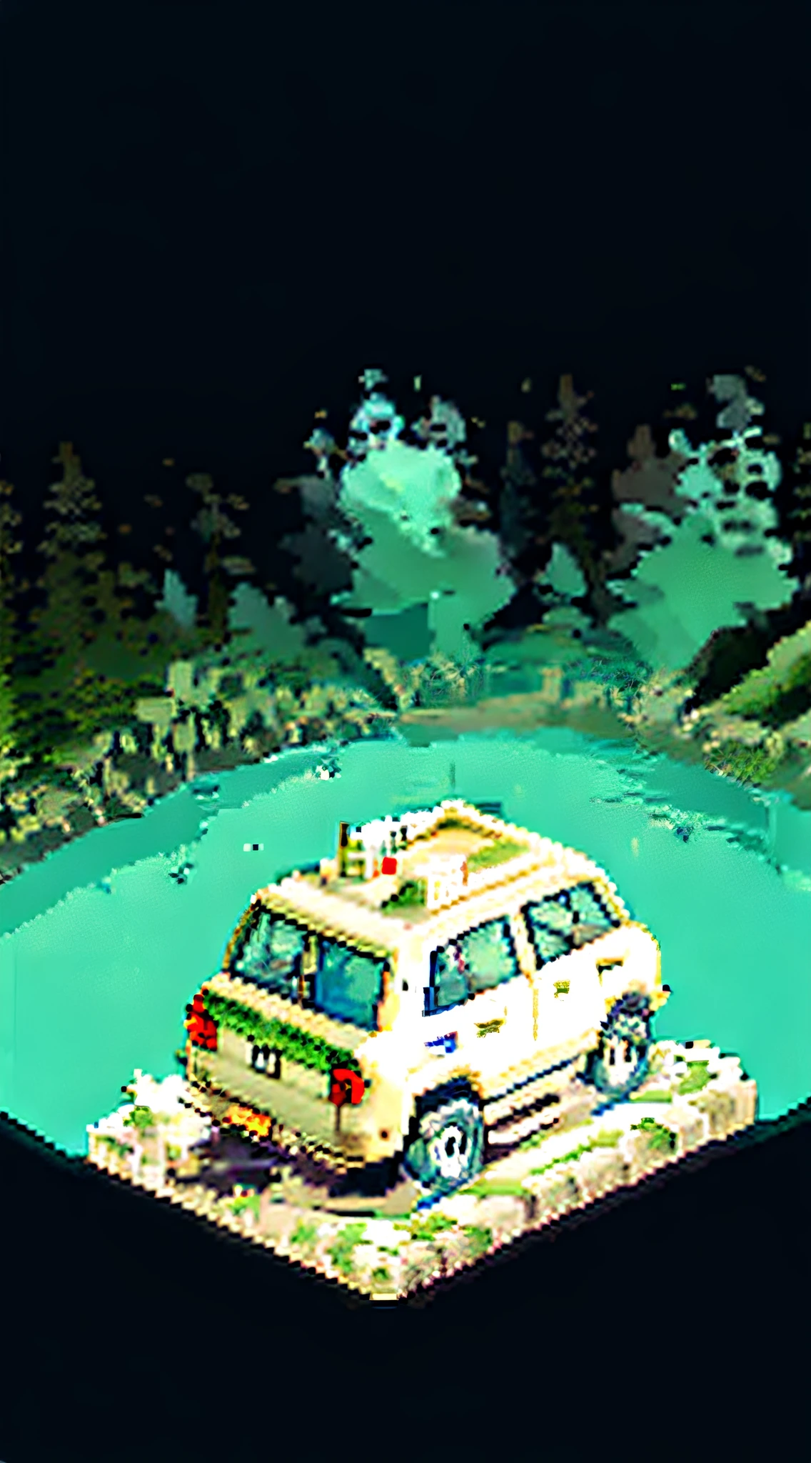 pixel white car