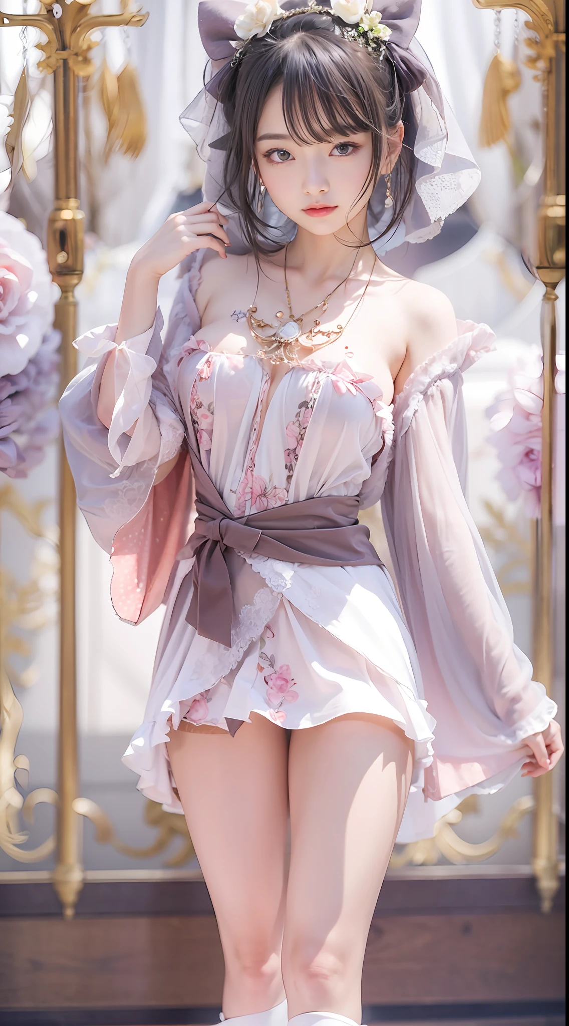(Super masterpiece、Ultra-realistic、An ultra-high picture quality、超A high resolution、RAW Photography、ultra hi definition photo、Focus sharpness、)、Puella Magi Madoka Magica、a japanese beauty woman、20yr old、Super beautiful idol face、二重まぶた、Beautiful eyes、Super perfect proportions、Beautiful skin、beutiful breast、Toned waist、thin arm、Thin leg