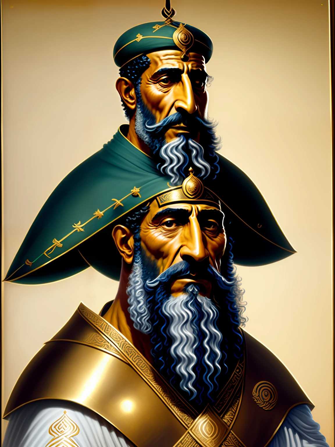Portrait of Nasser Atrosh, the ruler of Tabaristan in the 3rd century AH in the early Islamic era in Iran
