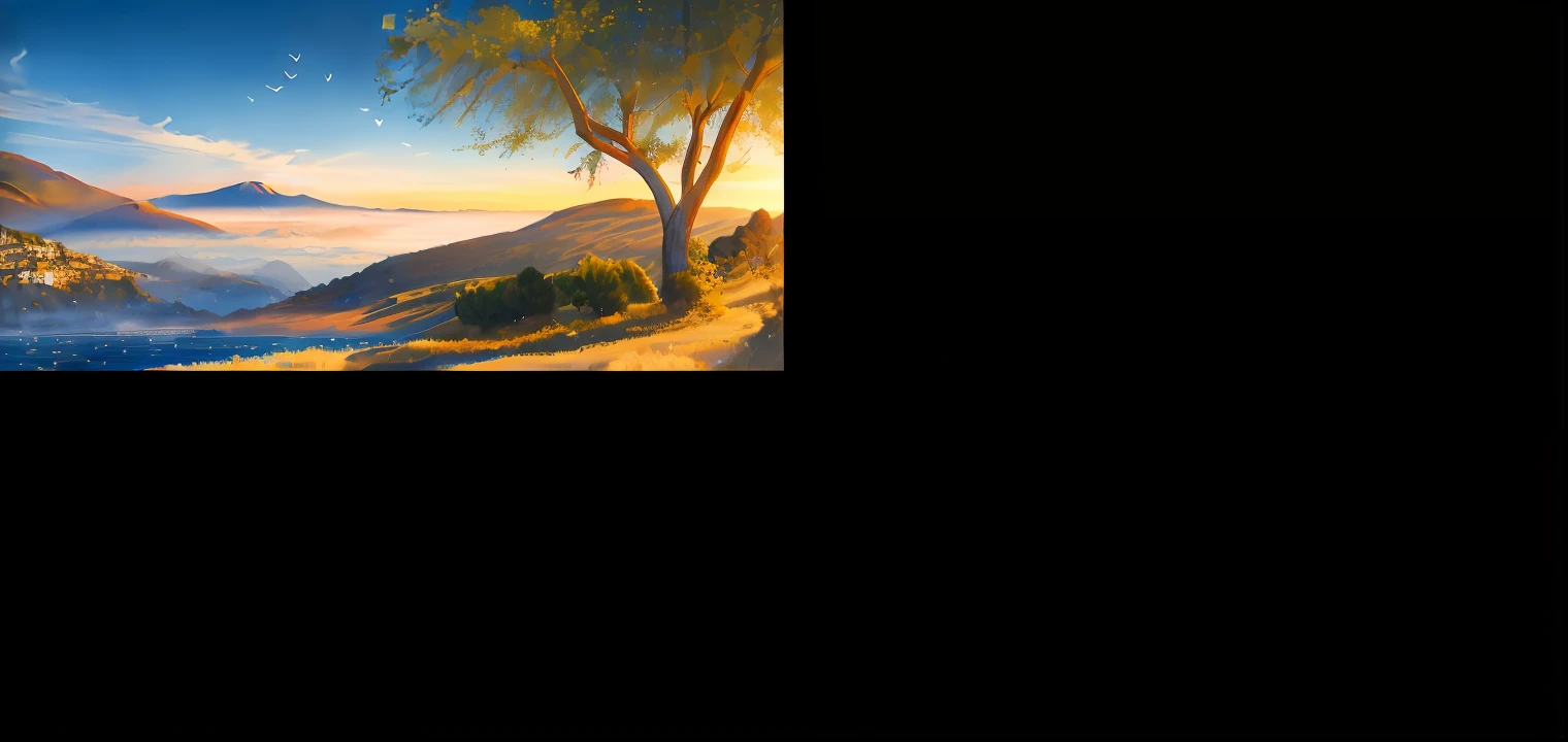 rustic,lakes,The bird,big trees,the sunset