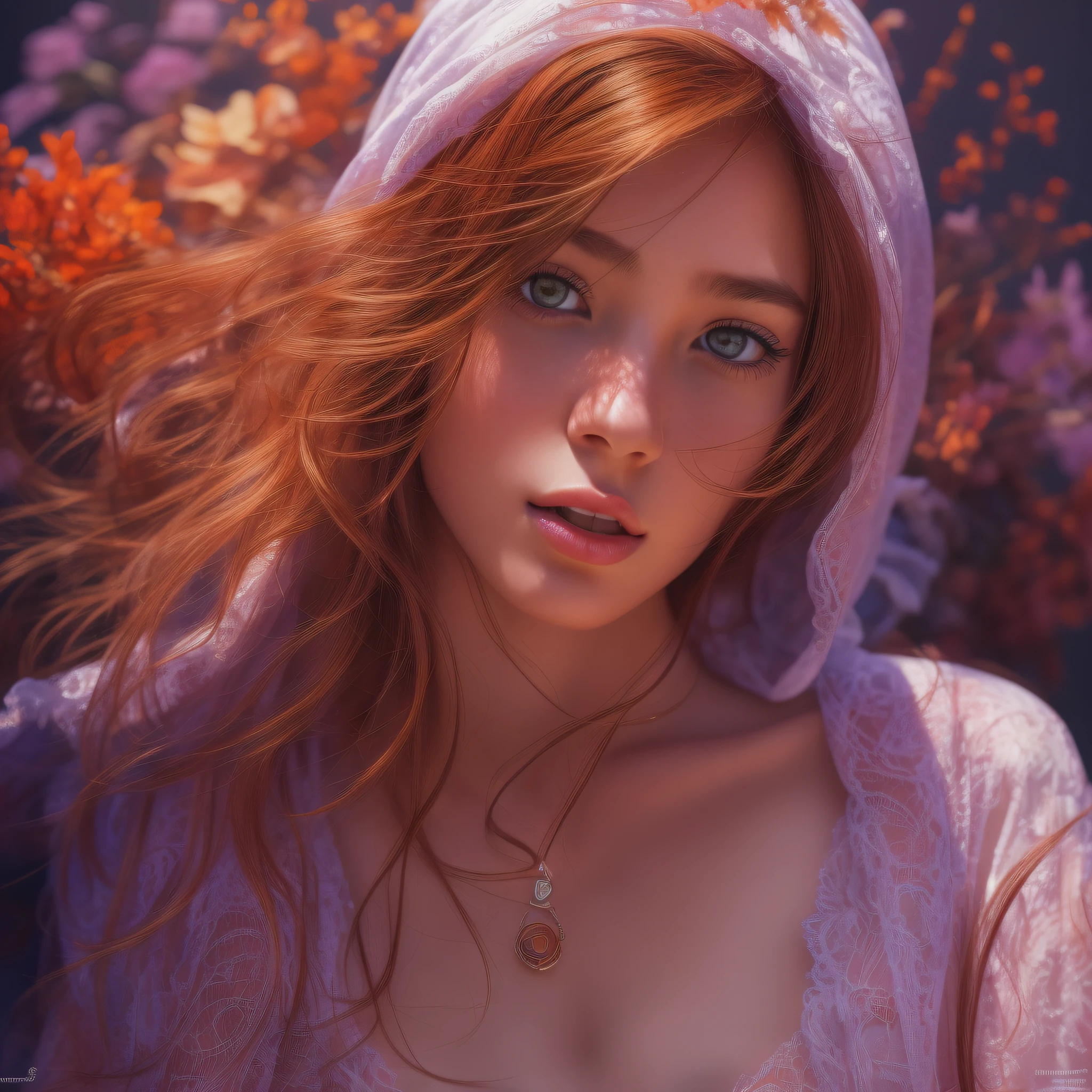 (1girl: 1.3), 独奏, full face, portrait, beautiful Russian girl, twenty five years, attractive, desirable, beautiful female breasts, black women's topic, long hair, lush hair, red hair color, gentle smile, brown eyes, expressive eyes, super detailed face, anatomically correct, realism, hyperrealism masterpiece, hyper realistic face, hyper realistic facial features, super details, high detail, Color Field painting, drop shadow, glowing light, bright colors, expressive colors, anatomical correctness of the hands, ray tracing, Sony FE GM, UHD, 16k, best quality, higher, super detail, anatomically correct, hyper realistic clothing textures, hyper realistic fabric textures, textured skin, photorealism, ccurate, masterpiece, high details, high quality, best quality, highres
