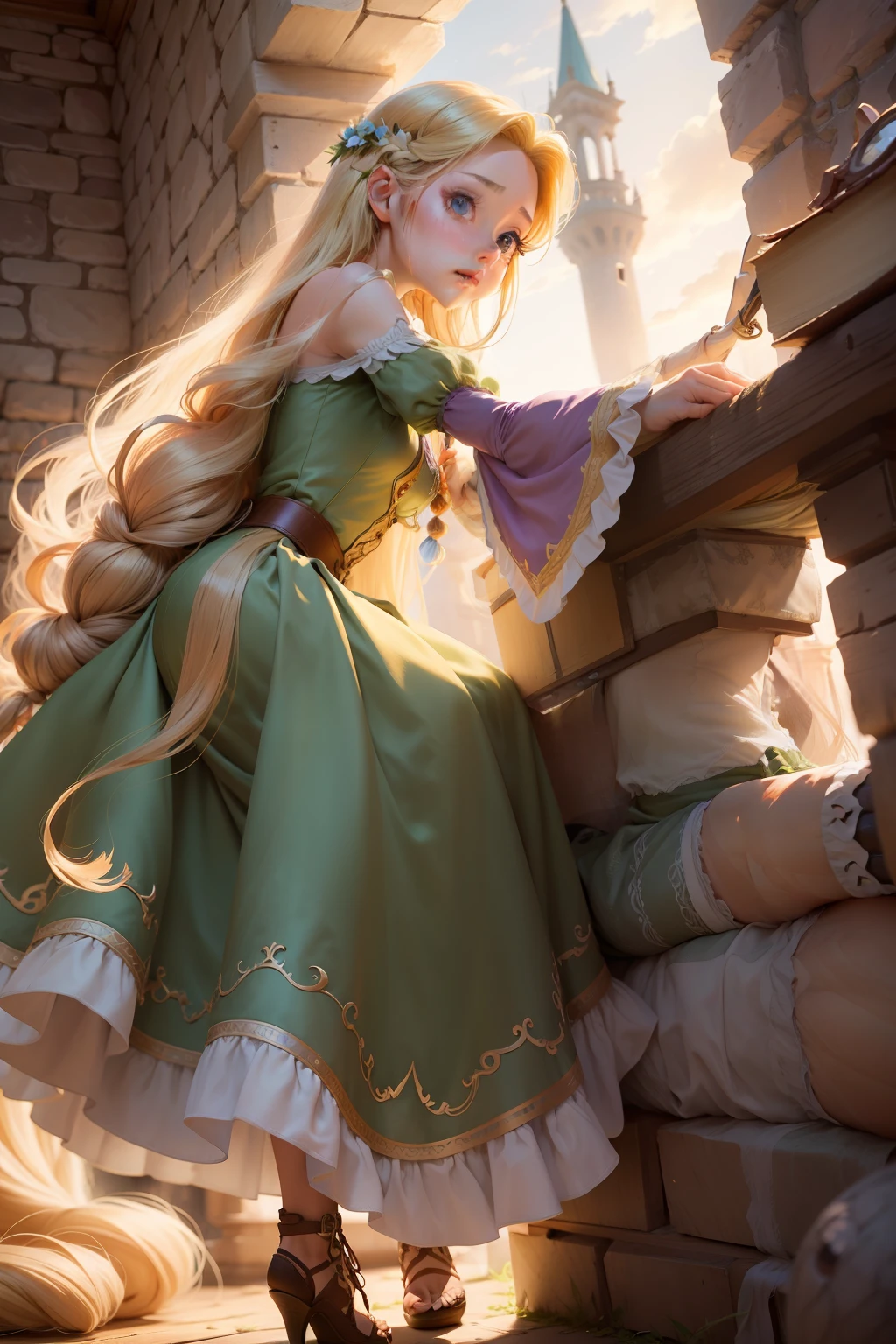 Rapunzel, correction of legs and shoulders