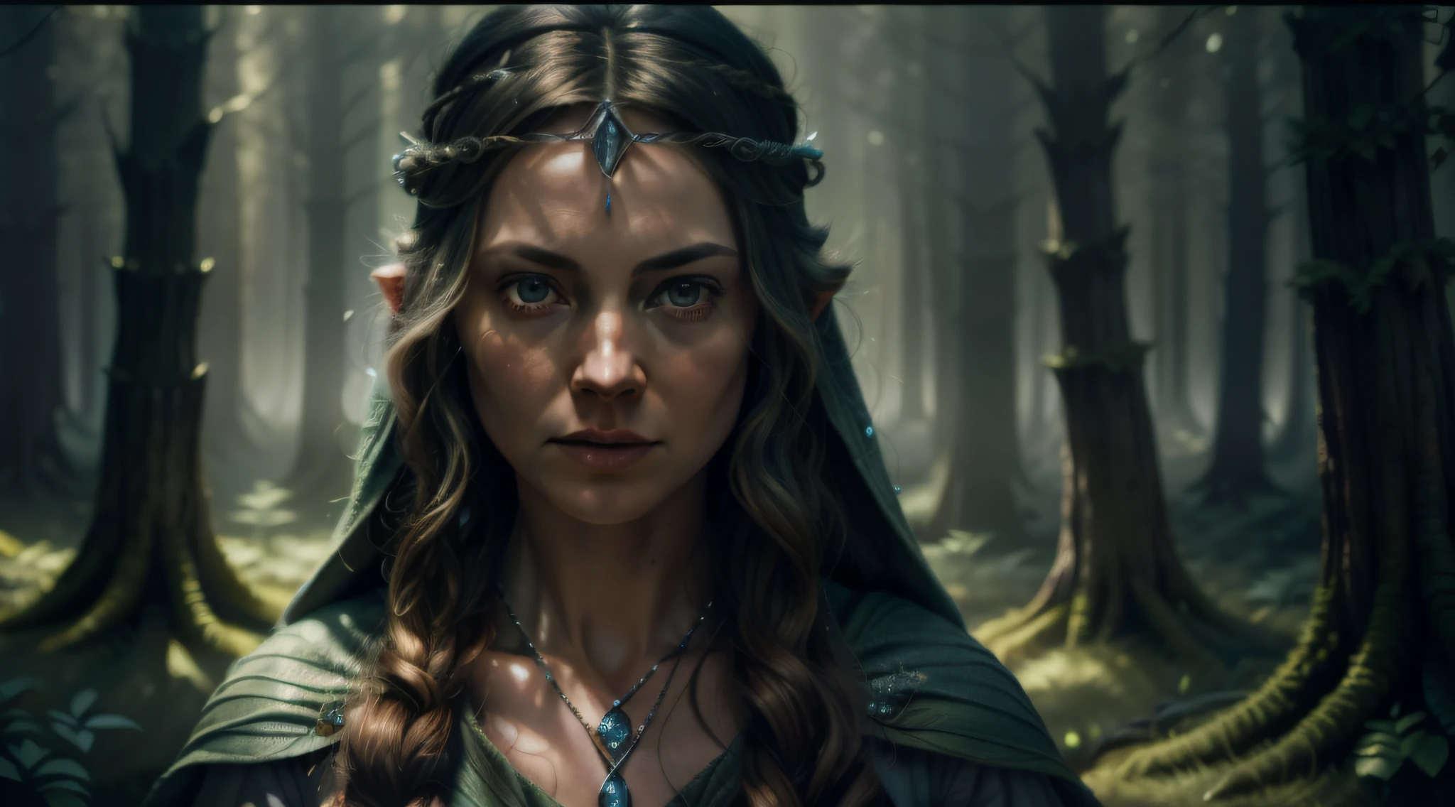 (Galadriel character in the series "The Lord of the Rings: The Rings of Power"), como Morfydd Clark, auto retrato hiper-realista, 8k UHD, DSLR, grain of film, pintura fotorrealista Fujifilm XT3 arte midjourney, ((Auto retrato de corpo inteiro)), (NSFW:0.5)