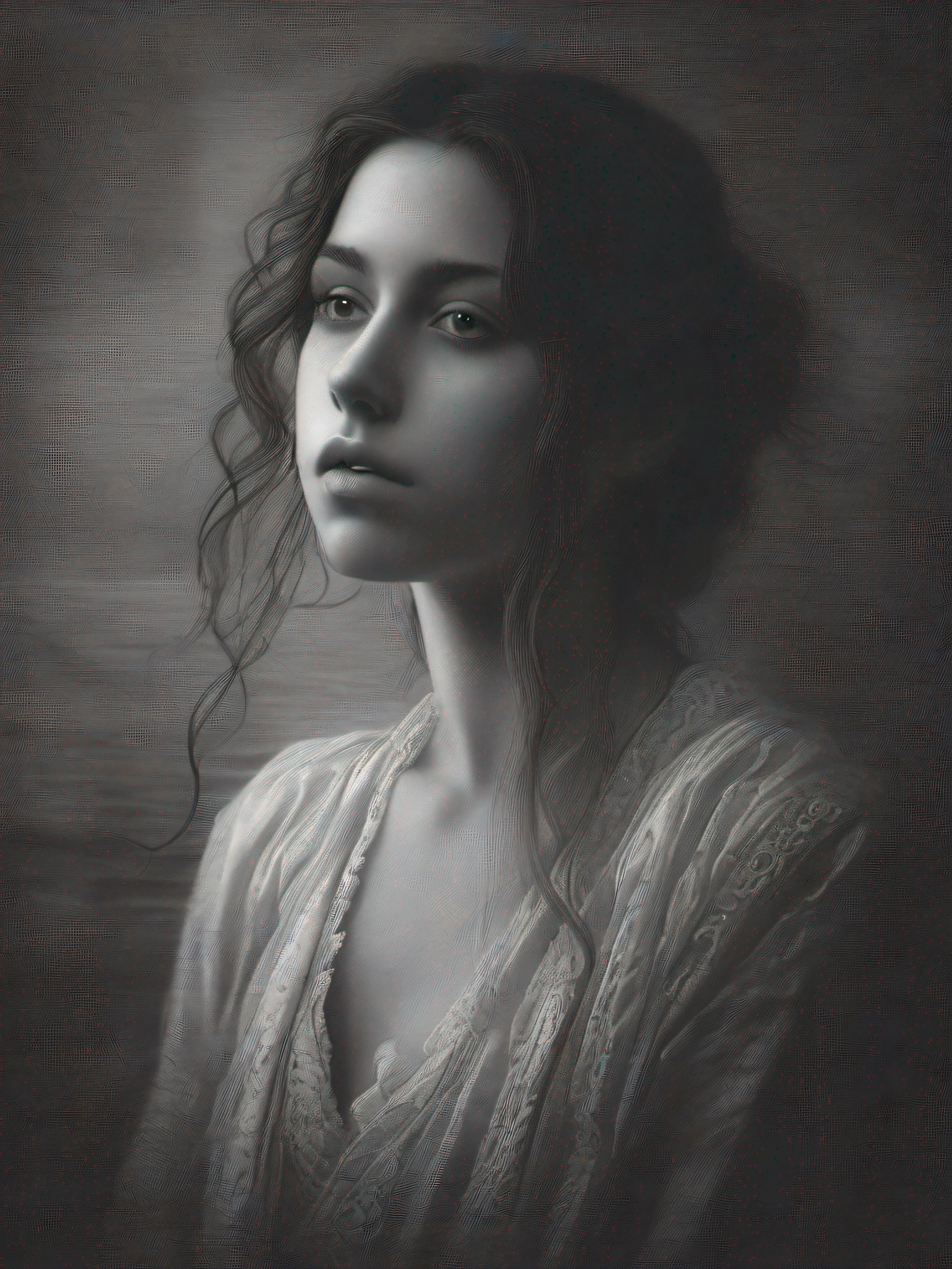 Retrato hiperrealista de mujer joven ,(((sudamericana))), hermosa,((( triste ))),(((Melancholy))), por (((Gustav Dore))) , Fantasy art, fotorrealista, dynamic lighting, artstation, poster, volumetric illumination, cara muy detalladas, 4 K, premiado,, 1girl, in the dark, deep shadow, low key,((( cabello corto))), (((cabello negro)))