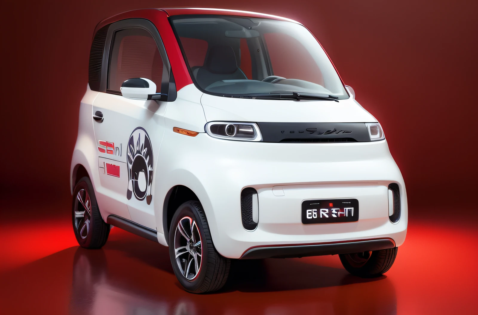 a close up of a small white and red car on a red background, kama russian electrocar, futuristic product car shot, cute future vehicles, white and red color scheme, trending on vehicle design, zen concept, new vehicle, smart, jia, concept car, it has a red and black paint, concept, car concept, sha xi, front perspective