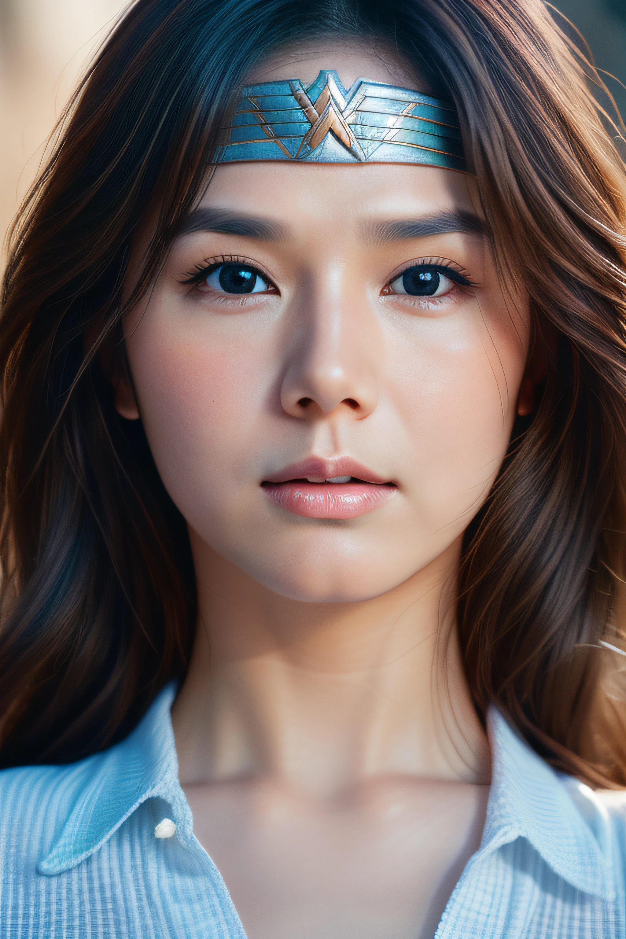 Wonder Woman, beautiful, realistic, delicate facial features, cowboy shot
