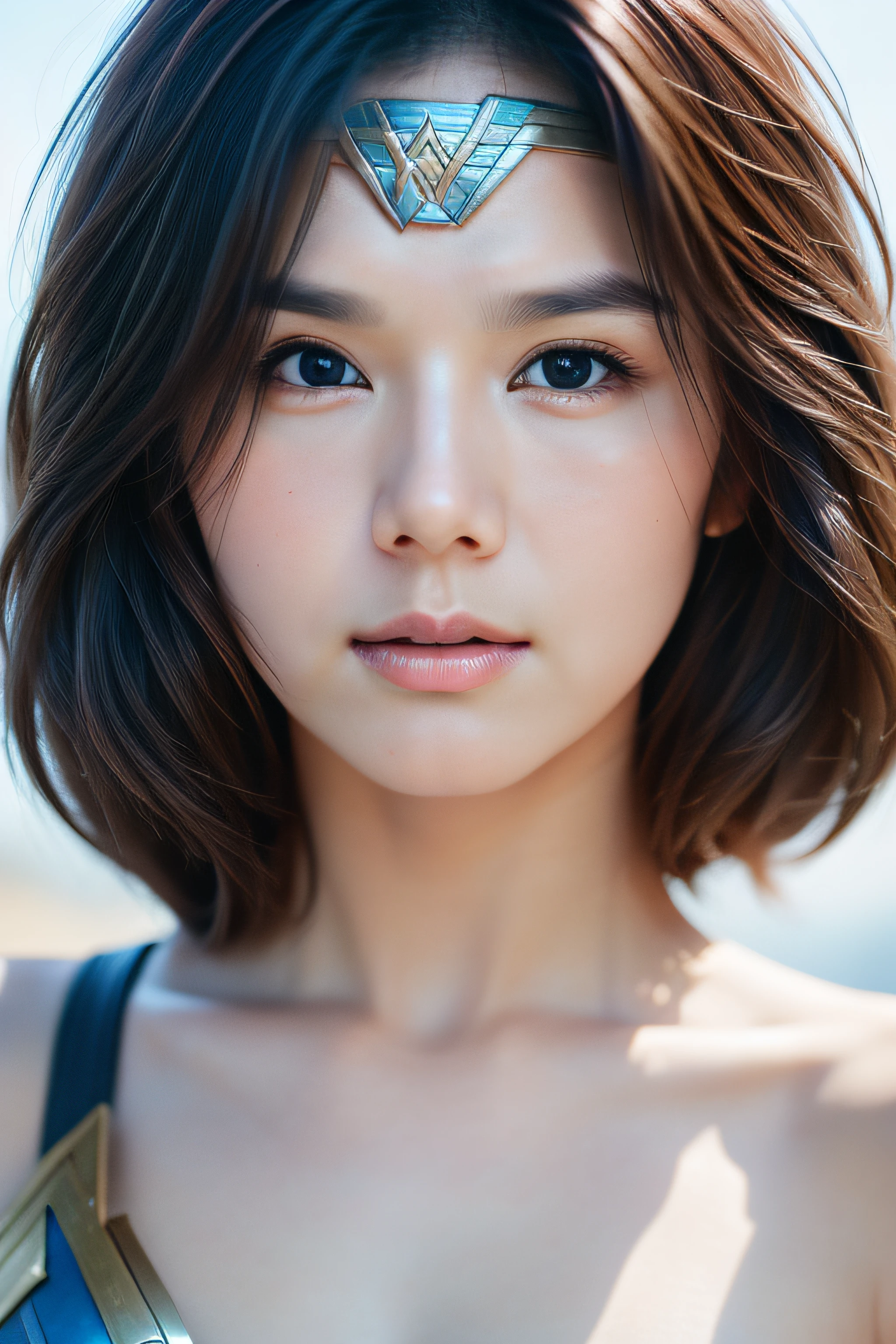 Wonder Woman, beautiful, realistic, delicate facial features, cowboy shot