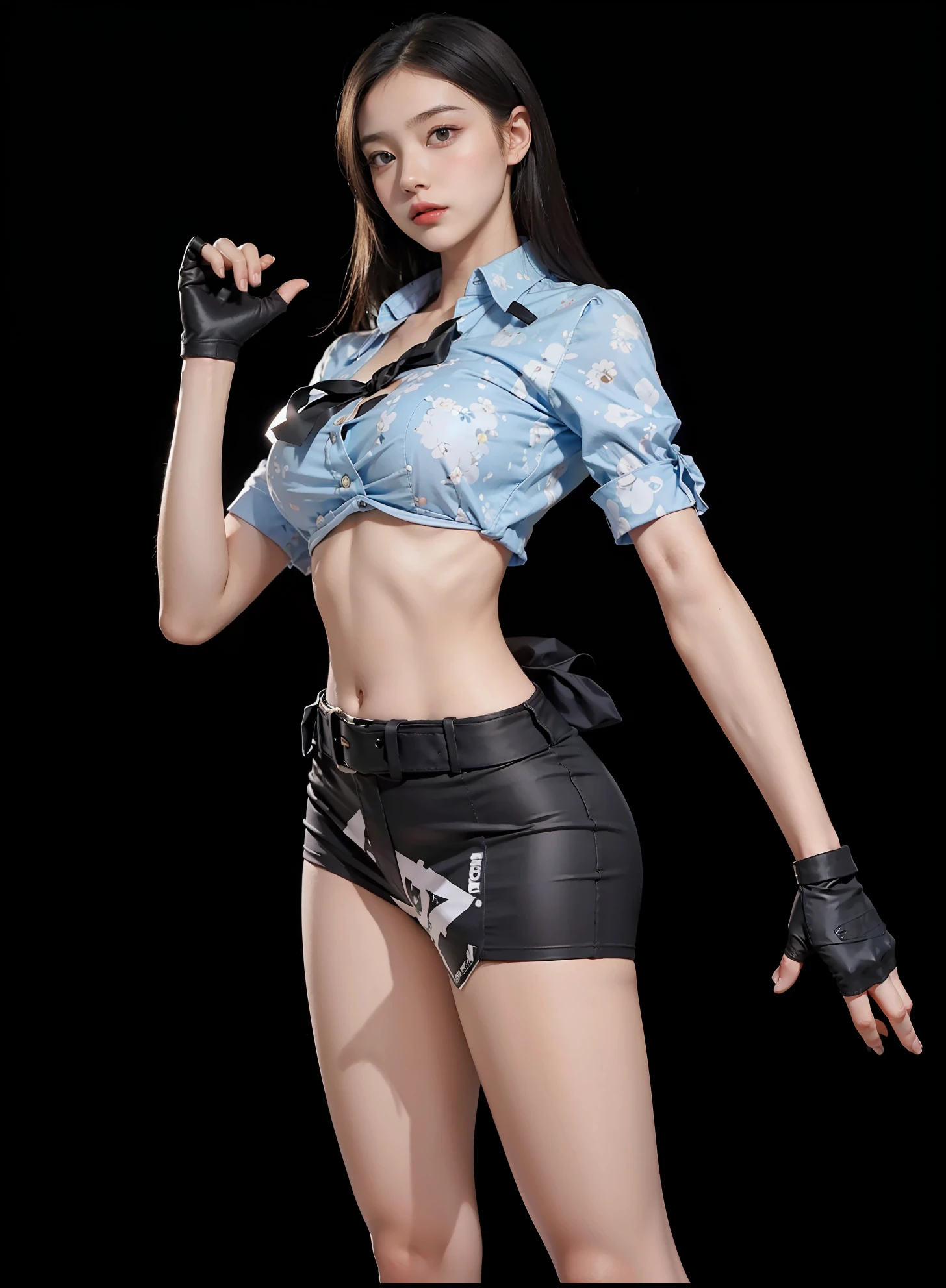 best qualtiy, Full body like,Refined face,pretty face,25 years old woman,slimfigure,Smaller bust,office lady uniform,Office wear,black lence stockings,(Castle background:1.3)