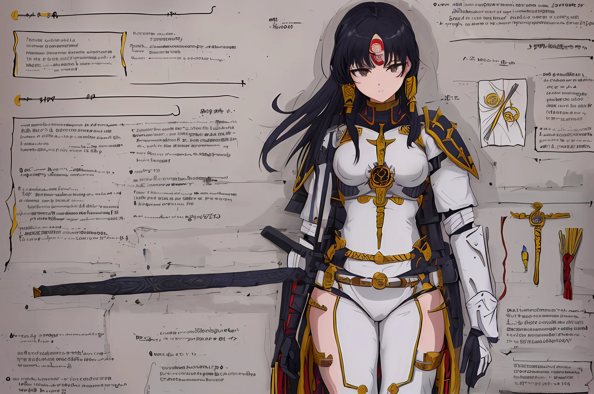 obra maestra, mejor calidad, 1 mujer, guerrera latina, Indigenous Armor, high resolusion, cuerpo completo, (Ultradetallado: 1.1025), (illustration: 1.1025), (Infographic: 1.1025), dibujos de patentes, boceto de personaje, Physical measurements (Configuration of all garments: 1.1025), stationery, (solamente: 1.1025), de pie, fondo cohesivo, 5 dedos en las manos, hoja de personaje,
