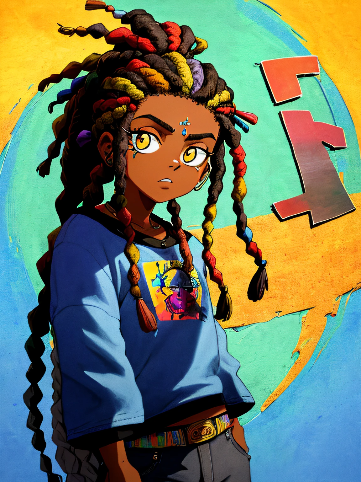 desenho animado de um homem em um capuz com dread locs, estilo de arte dos desenhos animados, frio, rap album cover, Estilo Temor de Deus, Iconic character of high detail, cel limpo sombreado, fanart de alta qualidade, rap album cover art, monotone, cel - estilo de arte sombreado, Rap, arte dos desenhos animados, imagem dos desenhos animados, arte limpa, arte fofa, Cartoon style illustration