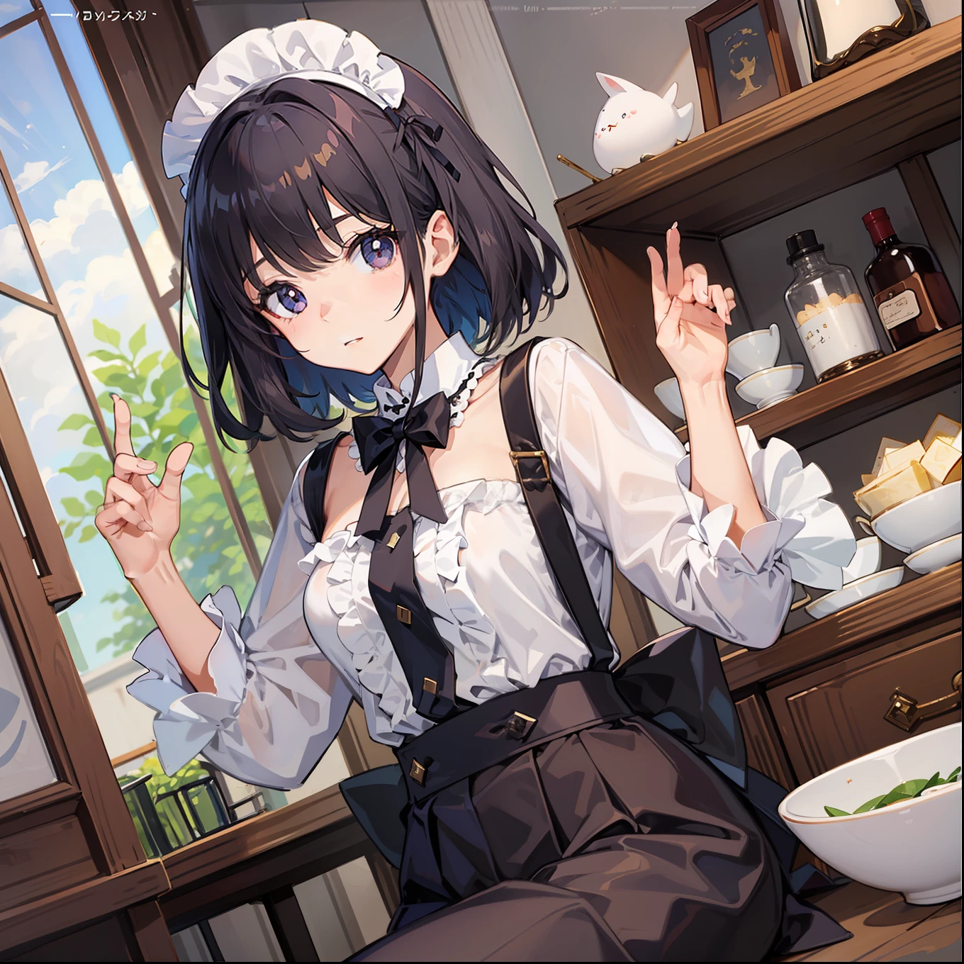 Cute s top-quality masterpiece Normal five fingers Lustrous hair maid café clerk Show Pants undergarment