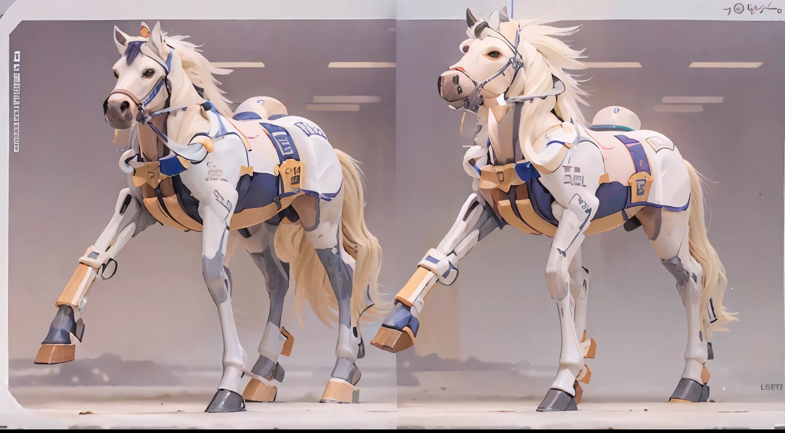 A female centaur,She is famous in the multiverse,She is both a female centaur, half human, half horse, half horse,It is also a female Yingzhao。She blends both images,The first is the head of a horse/neck/Shoulder these parts,After feminization,The upper body transforms into a beautiful female human,Female, half-centaur, half-human, half-horse, half-human,The second is the waist of the horse/hason/gluteal/Legs feminine,Female half-horse with beautiful woman's,Chimer,It's like a female human wearing a half-horse-like costume and making a seamless chimera,This chimerization is based on powerful futuristic technology。The ultra-wide-angle lens captures the image of her sleek and ethereal wings charging and leaping on the ionosphere。Her front half is distinctly feminine,Tall sexy body,Has K cup teardrop-shaped giant tit chest,It has a small man's waist butterfly spanning long legs,The half-horse part of the hind body,Embedded interface in the front half of the body hip position。The horse-shaped, half-horse torso form of her back body is completely female and humanized。A sexy bent dog-style shaped ribcage embedded in the lower back position of the beautiful woman's body from the upper end of the sternum/lower back/Ventral transverse。Then there are the sexy beauty's upright hips,Her entire body has been completely feminized,Including the half-horse part。Mechanized armor covers the legs with knee-shaped anti-joints and feet,And these parts are highly anthropomorphic,This makes her legs graceful and slender,Her four horse legs exploded in length proportions and was slender and toned,Under the legs are skinny white feet dressed in Skyscraper Heels,Use Midjourney's advanced stroke tools and color palettes, as well as texture packs, model packs, and texture tools,Concentration,Femaleize all parts of her original equine physiologic appearance,And give these parts an ergonomic appearance,Fine treatment of the thoracic and abdominal cavity of the posterior body,As well as hips and