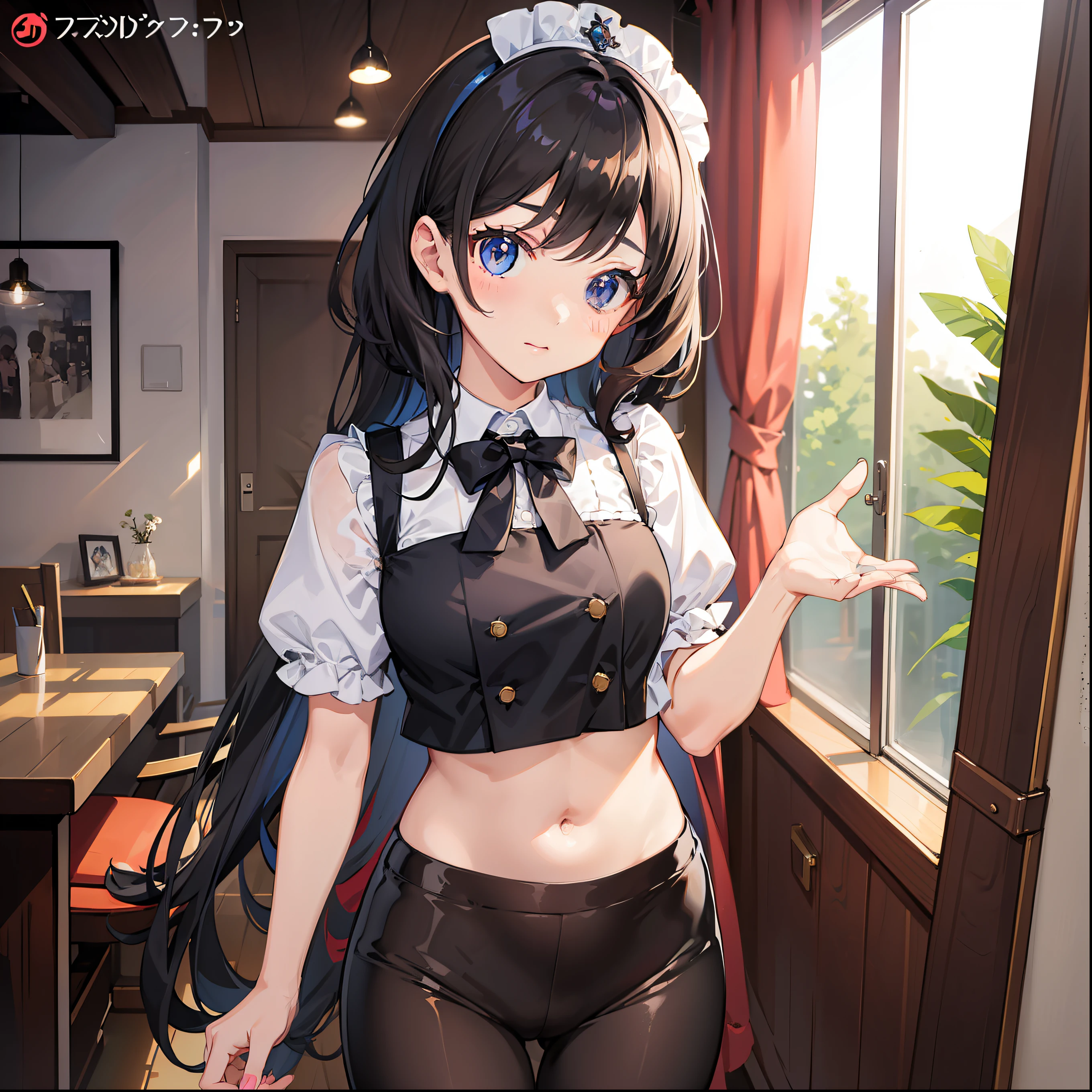Cute little girl s top-quality masterpiece Normal five fingers Lustrous hair maid café clerk Show Pants undergarment