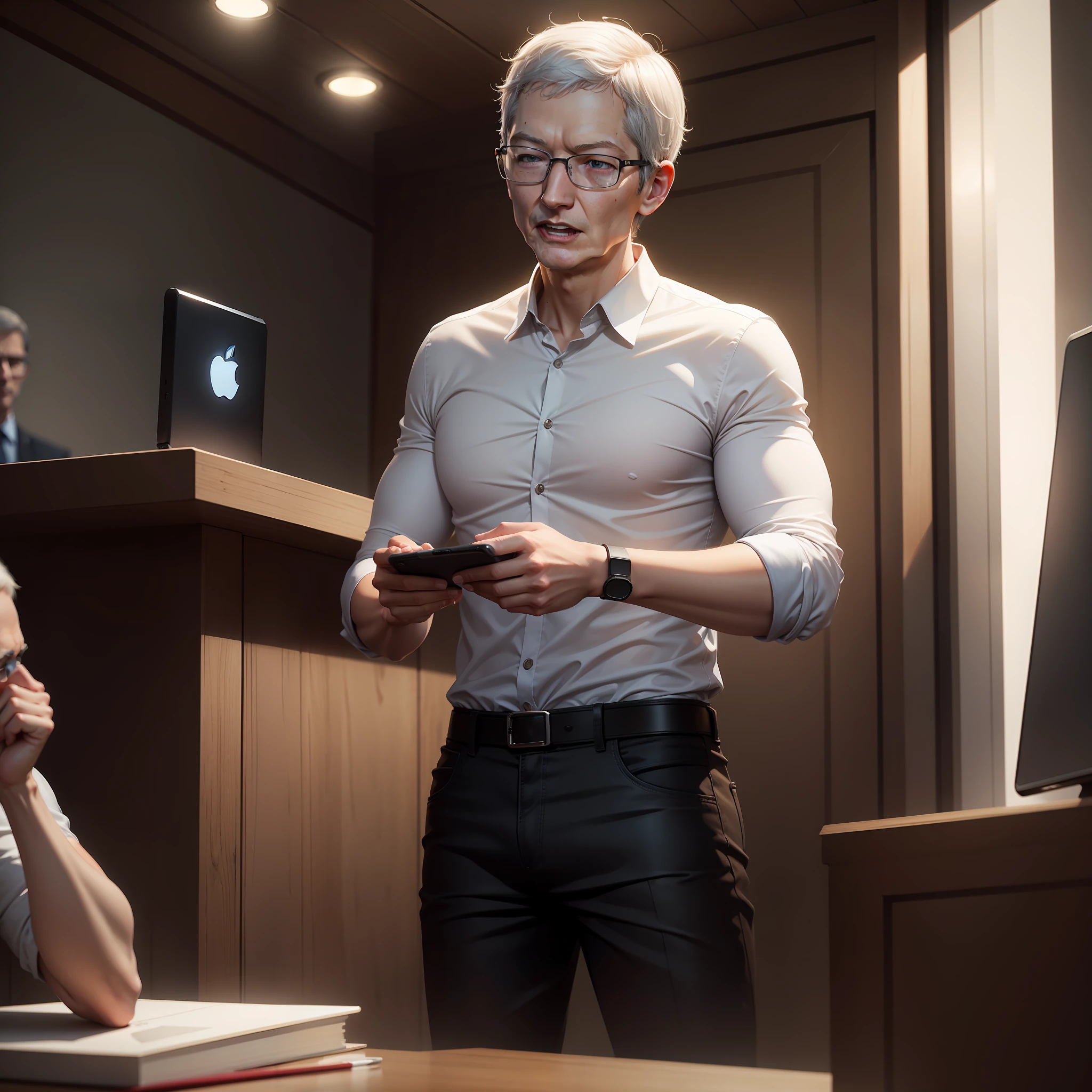 (Speech by Tim Cook) Realistic style