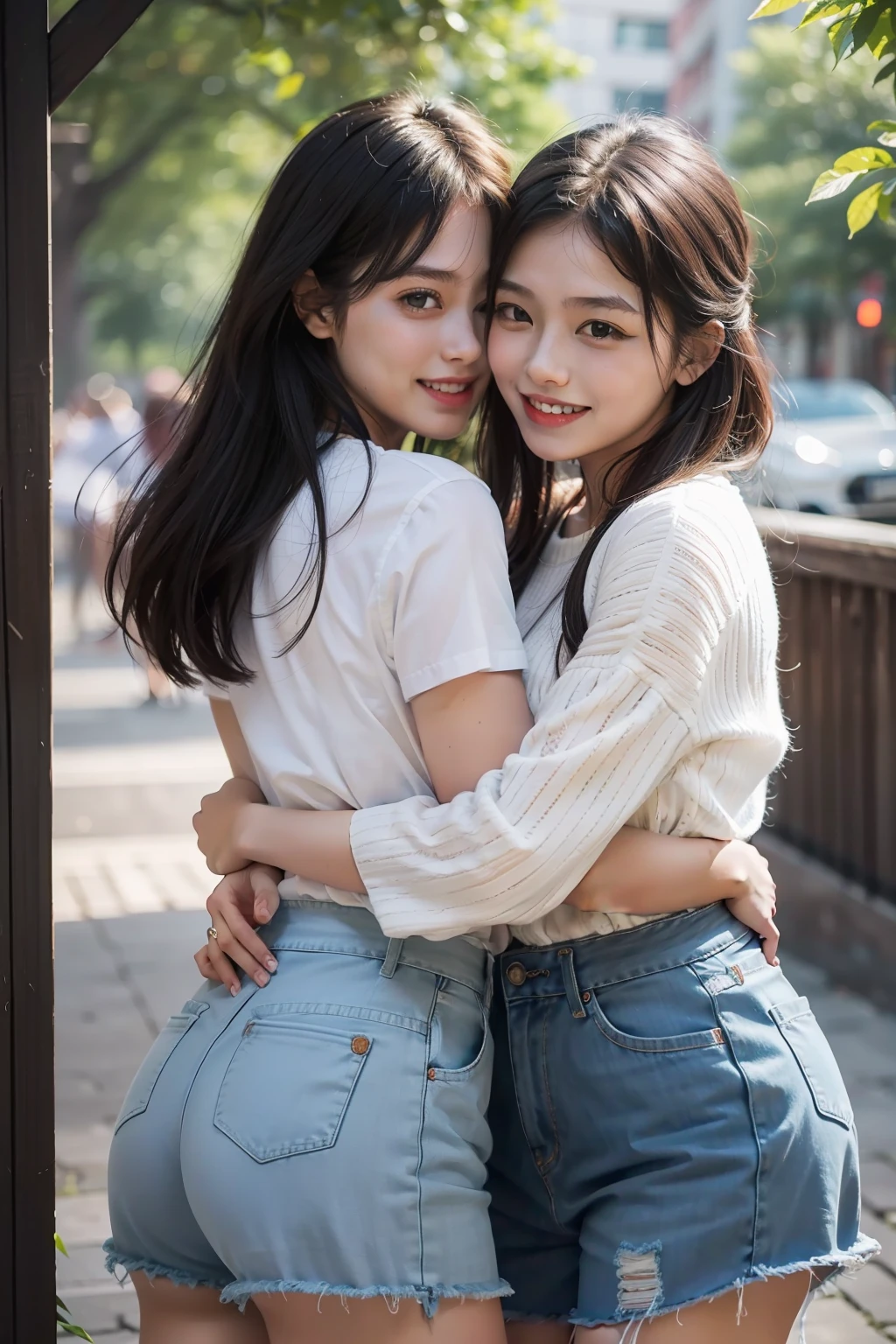 girls with friendships, 2girls,duo,RAW photogr,Friends, Hugging, sincerity, Playing, cheerfulness, Girls