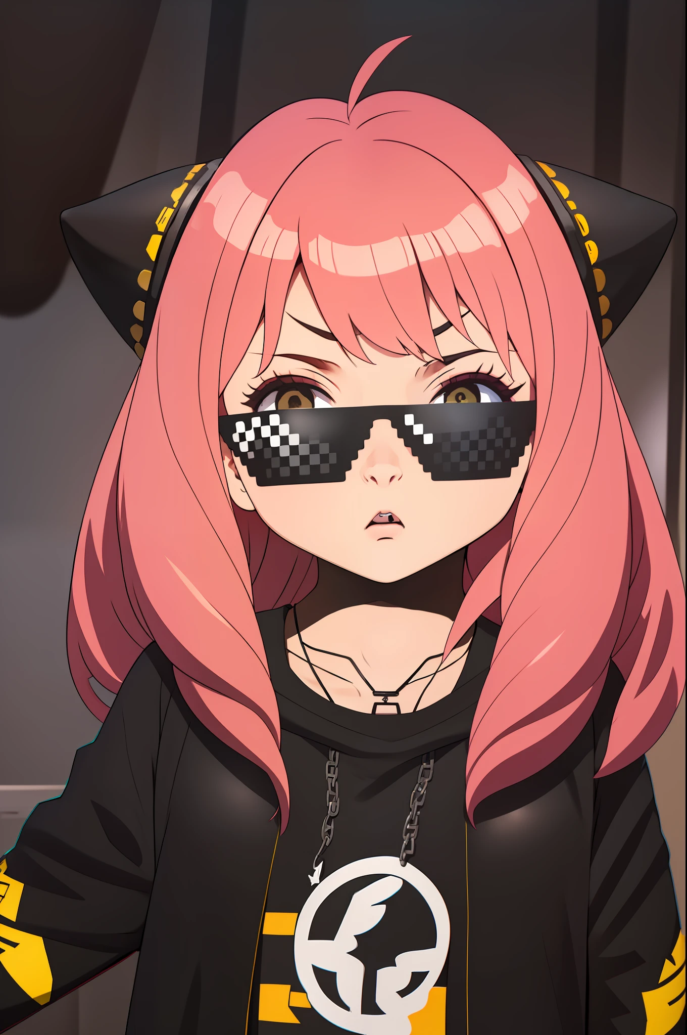 "A solo hip hop gangtsa shot featuring
(Anya\(SPYXFamily\)) showcasing her skill as a rapper.. badass on the mic spitting sick ass bars yo !" DealWithIt
