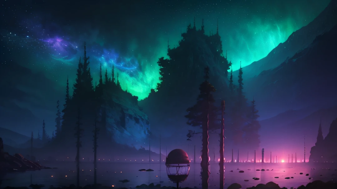 earth in space、Digital art inspired by Andreas Rocha、pixiv Contest Winner、Fantasyart、magical landscape、magical environment、beautiful anime landscape、Detailed dream landscape、Beautiful anime scenes、nighttime scene、magic dreamy atmosphere、moonlit starry sky environment、Anime scenery wallpapers、anime background art、Dream landscape painting、surrealism、high detal、 frombelow、frombelow、Hyper-Realism、Impresionismo、animesque、UHD、Award-winning、4K、tre anatomically correct、ultra-detailliert、top-quality、hight resolution、hightquality、masterpiece、Shooting stars flow、Fantastical