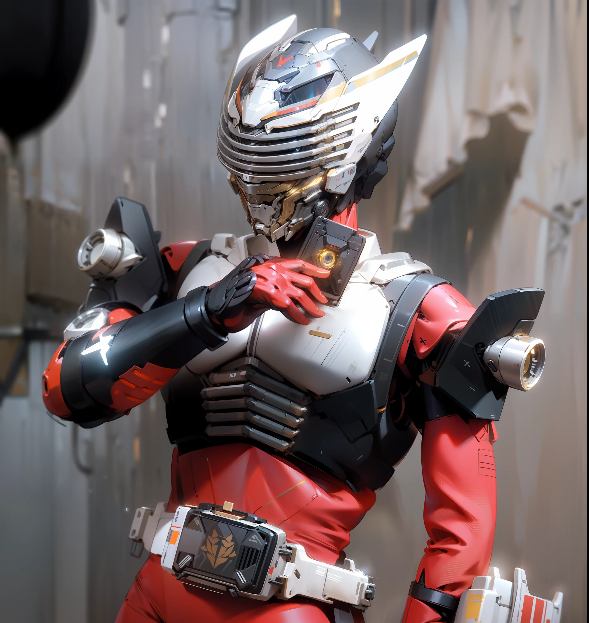 Realiy，photorealestic，Machinary，mechs，Technologie，musculous，glowing light eyes，Burly body，style of photography，Real scenery（Metallic texture 1.8）（Excess detail 2）（High resolution1.6）（4K clarity1.9)（Carbon fiber 1.5）（Metal reflection 1.5），Neon lights，obi strip（1:1）