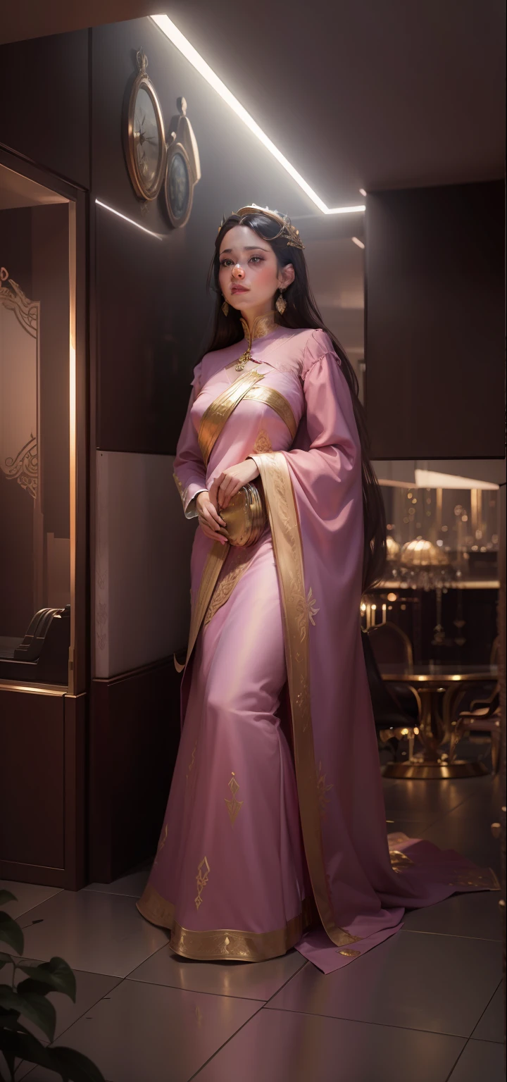 Change background in princess place, with her dress, ultra realistic,