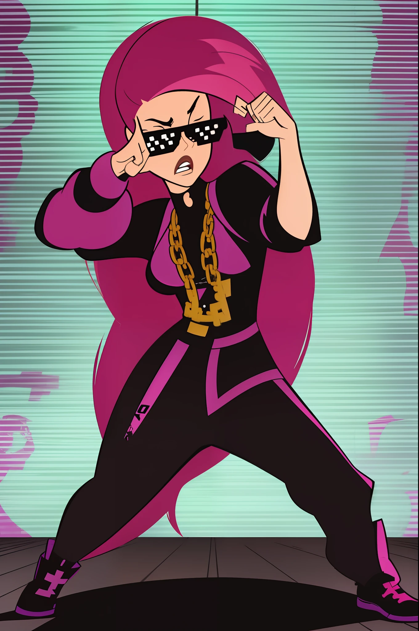 "A solo hip hop gangtsa shot featuring  
kim possible showcasing her skill as a rapper.. badass on the mic spitting sick ass bars yo !" DealWithIt