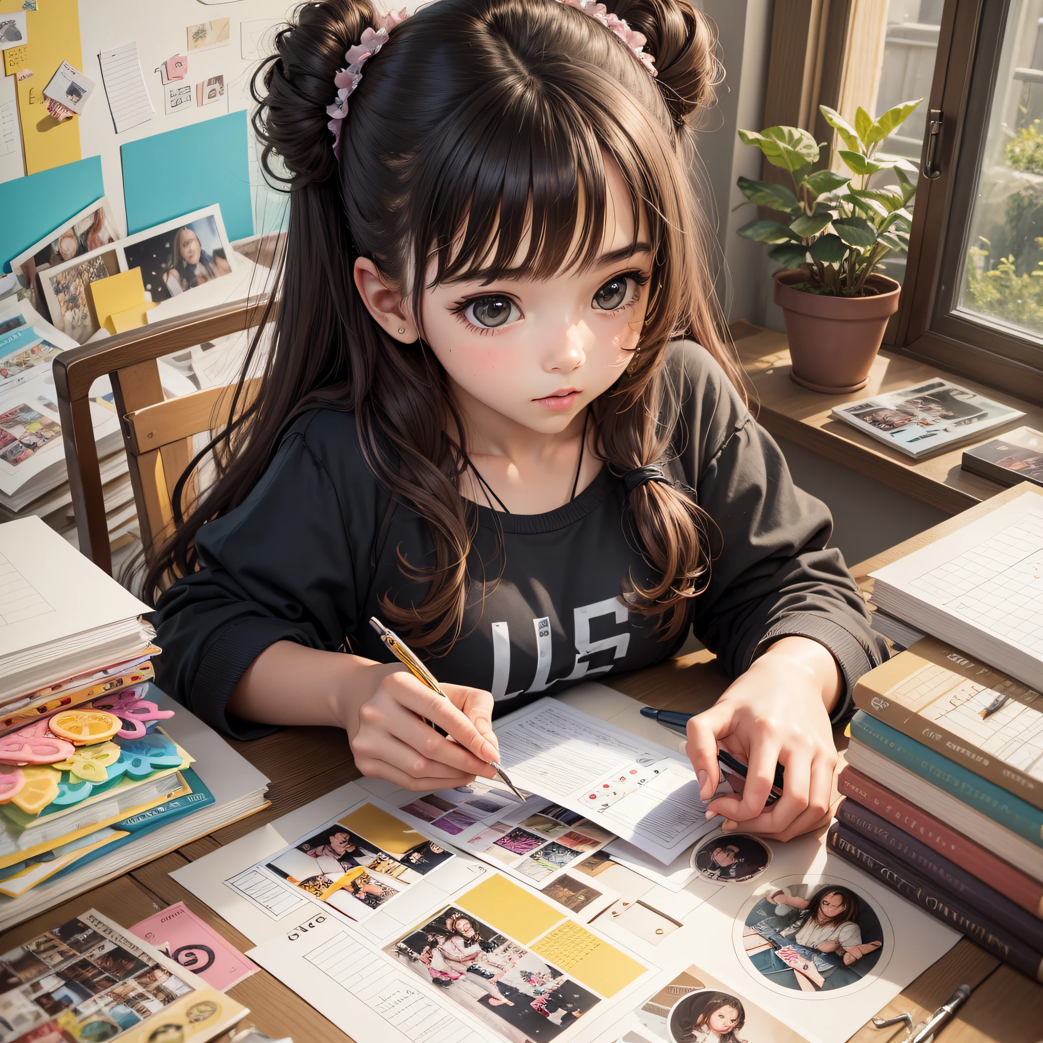 girl doing scrapbooking --auto --s2