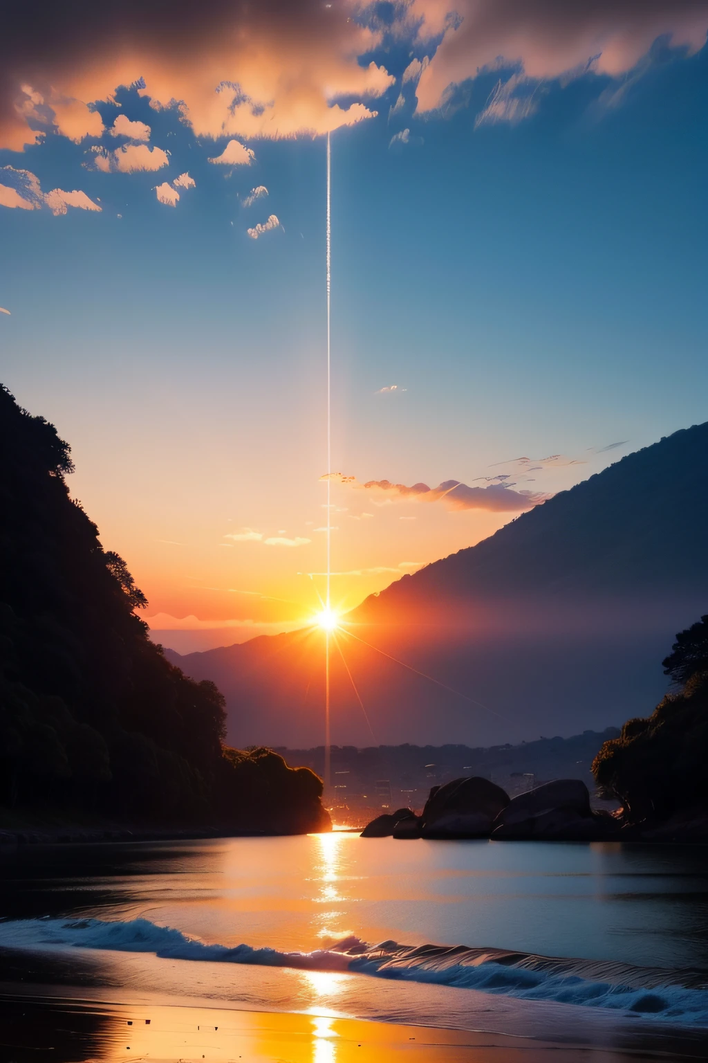 paisagem com o sol nascendo