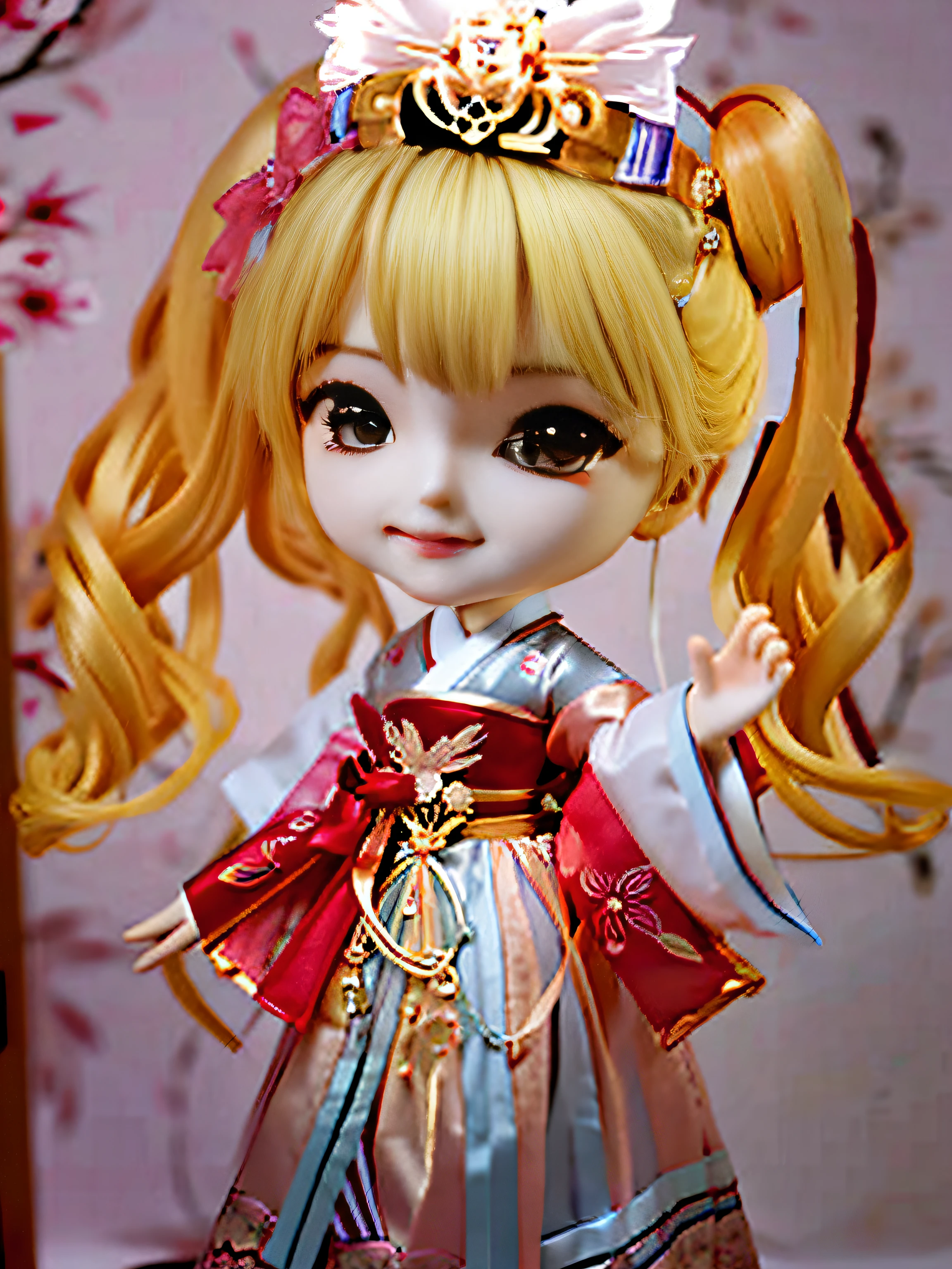 Draw a girl with blonde hair and a red cape, inspired by Takehisa Yumeji, Anime princess, an anime drawing, traditional art, anime chibi, blond-haired princess, in an anime style, up of young anime girl, color drawing, In a Japanese anime style, chibi girl, Inspired by Yang Buzhi, An anime girl, In anime style