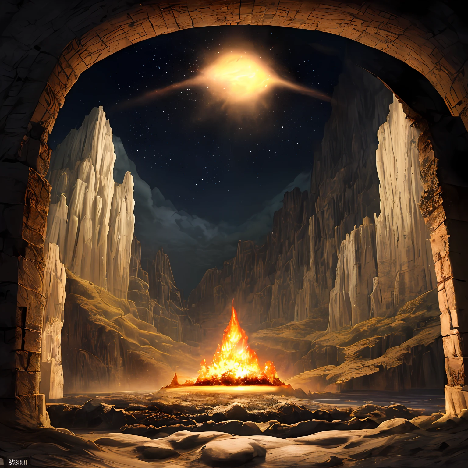 Obra de arte realista, paisaje infernal, fantasia oscura, nubes oscuras, sucubos, incubos, placeres carnales, Lujuria, deseo, pecado, infierno,