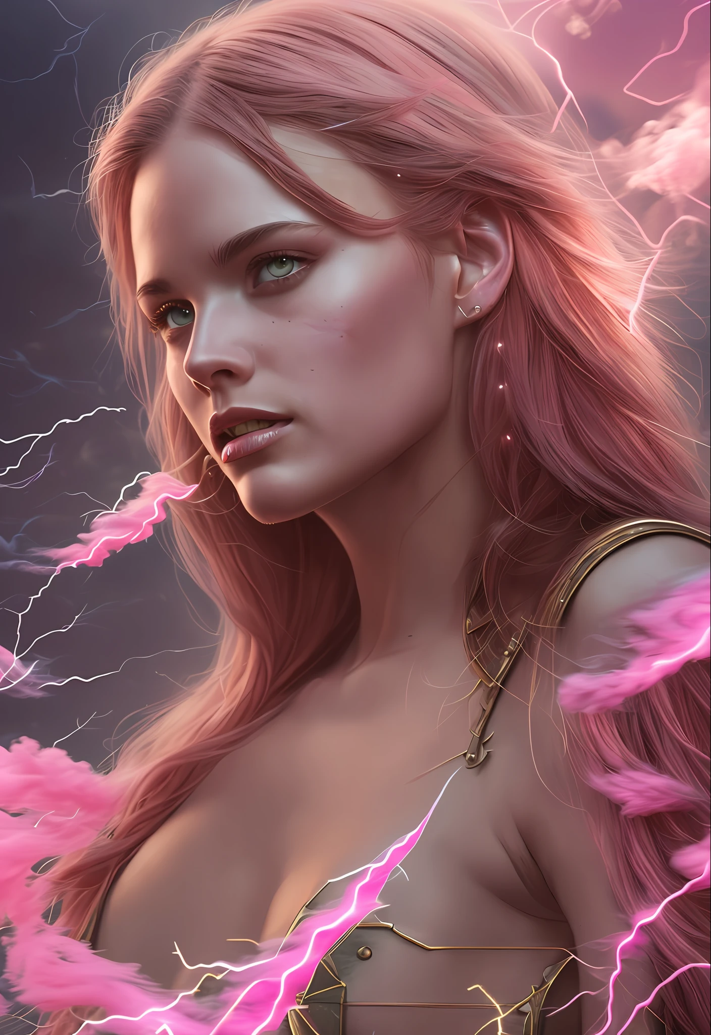 war, she’s a knight by TanvirTamim, (pink smoke:1.6), lightning (bolts:1.4), face close-up, naked, art by greg rutkowski and artgerm, soft cinematic light, adobe lightroom, photolab, hdr, intricate, highly detailed, ((((depth of field))))” --auto --s2
